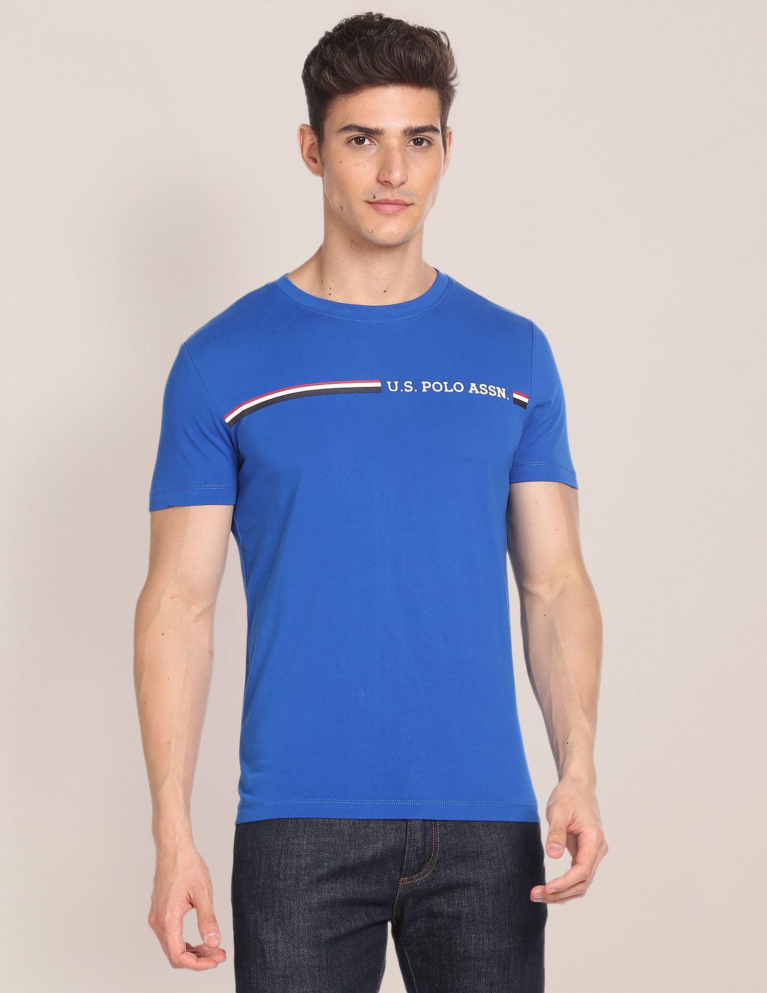 U.S. Polo Assn. Crew Neck Brand Print T-Shirt