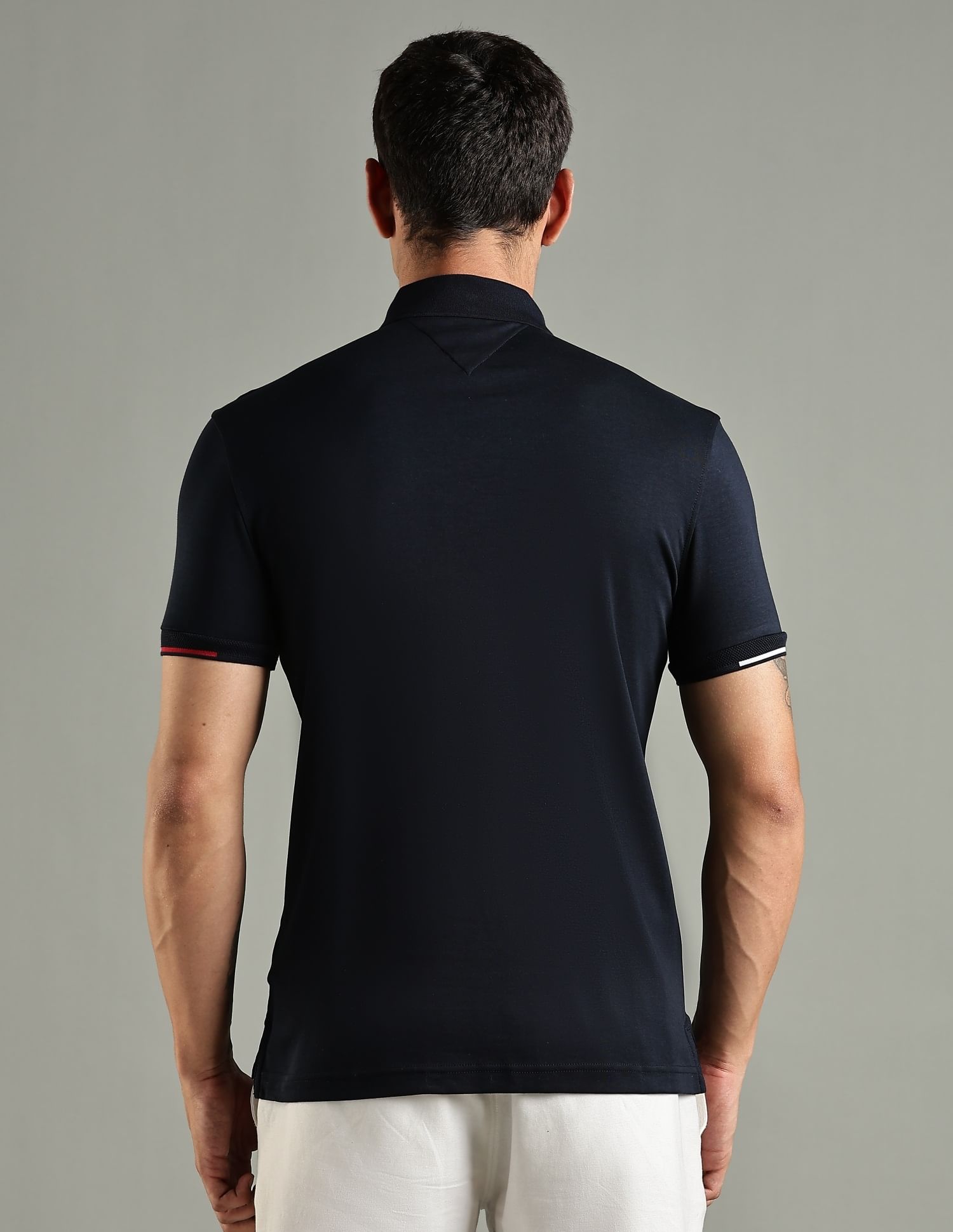 Tommy Hilfiger Solid Slim Fit Cotton Polo T-Shirt