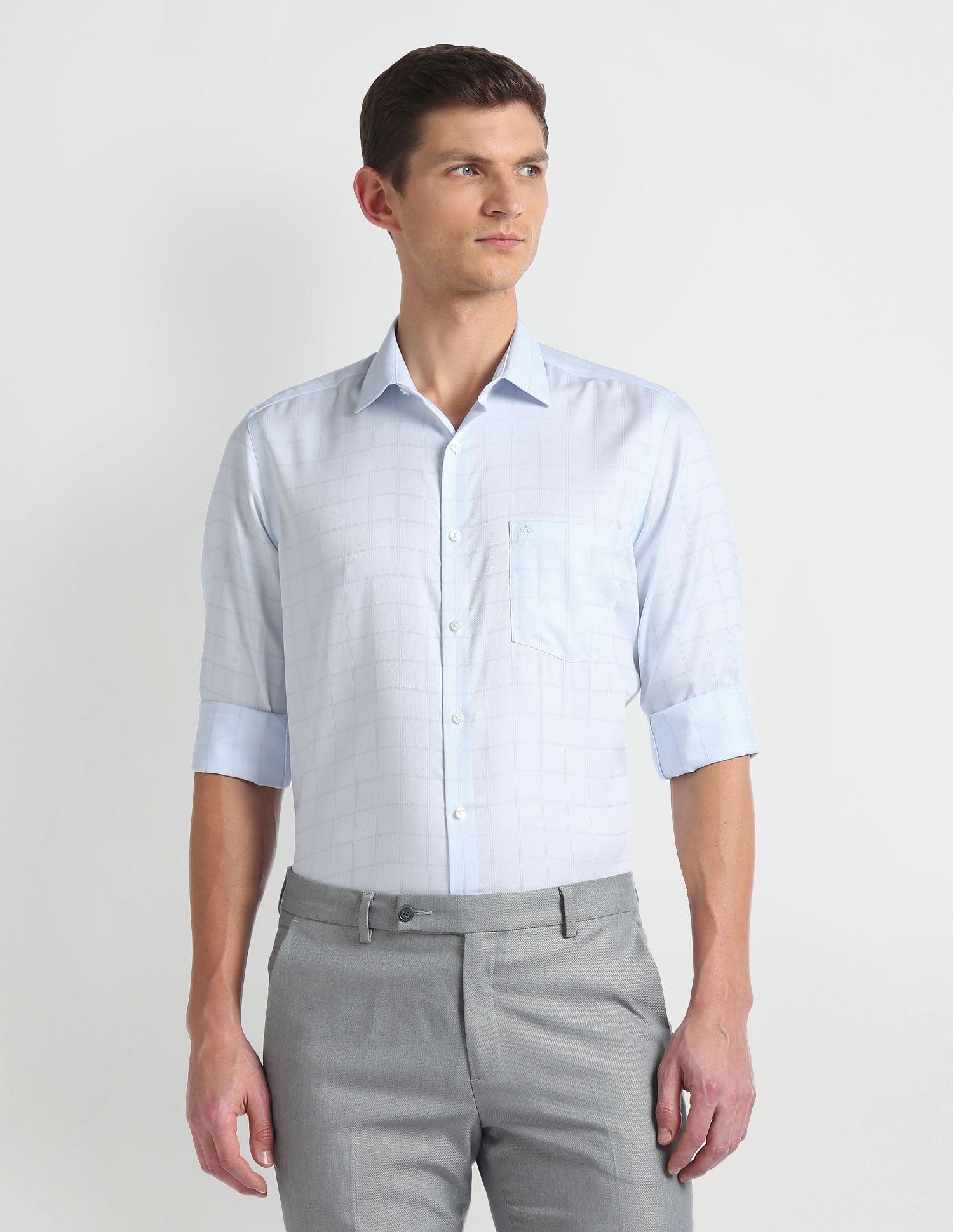 Arrow Graph Check Auto Press Shirt