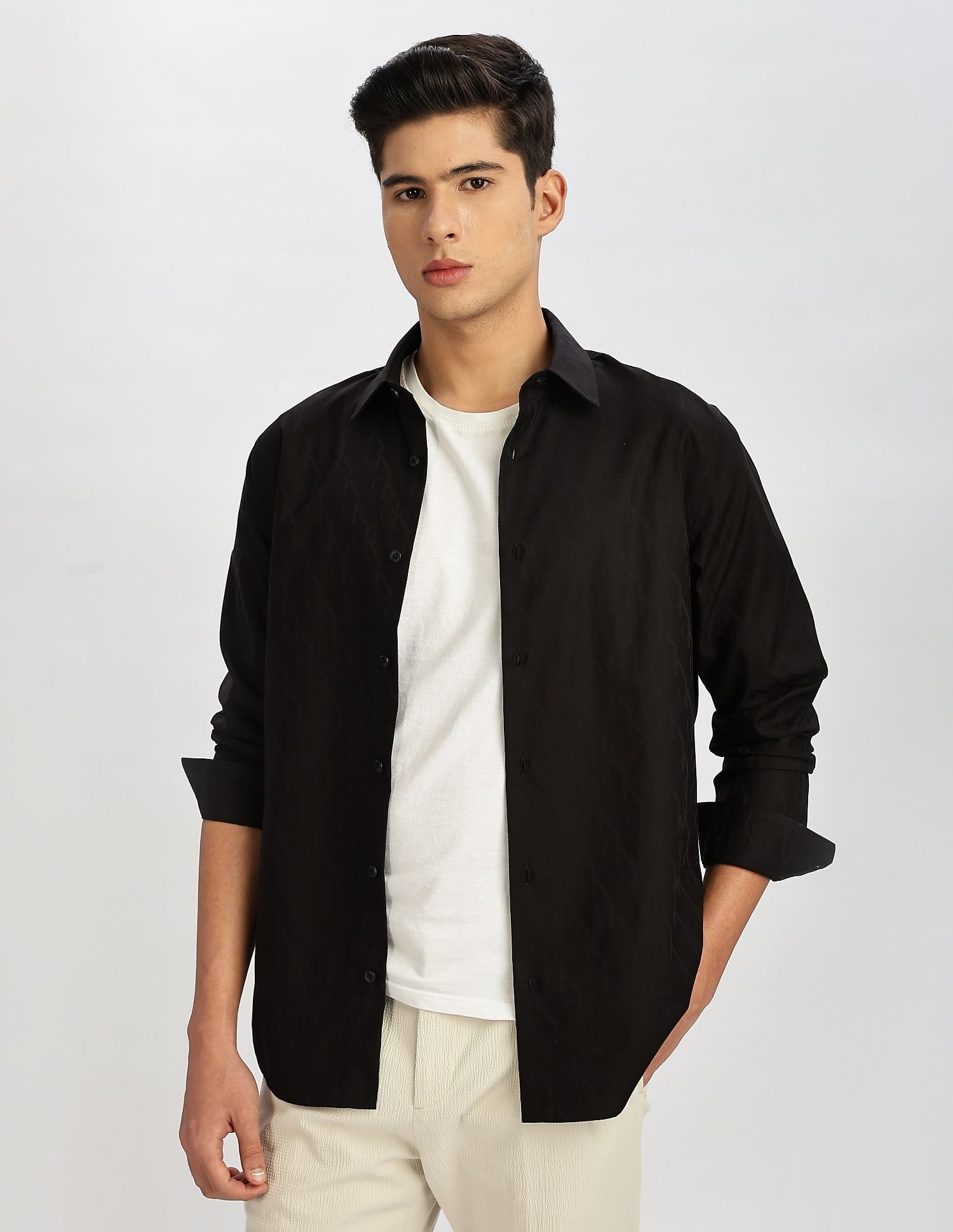 Calvin Klein Jeans Logo Slim Fit Jaquard Woven Shirt