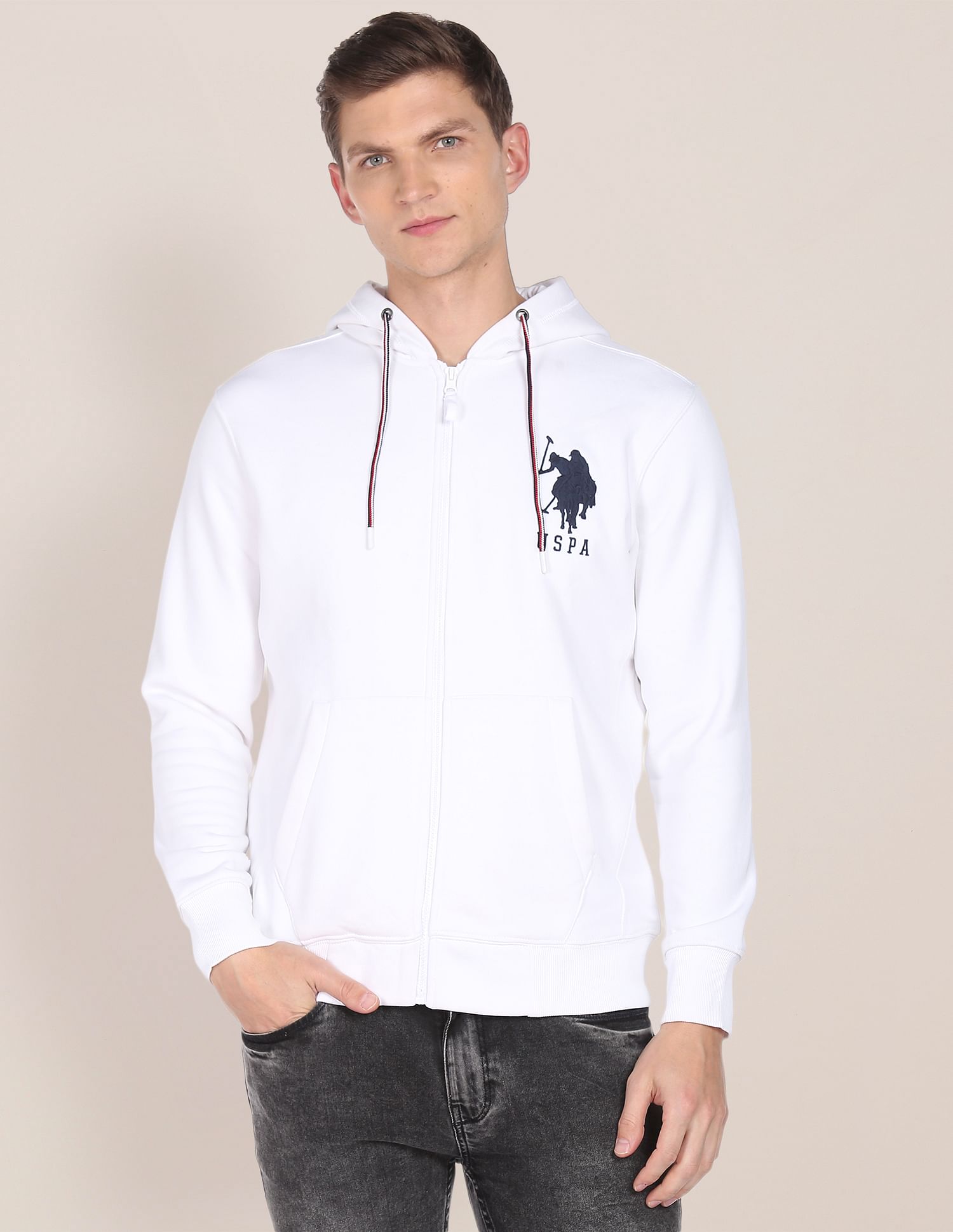 U.S. Polo Assn. Drawstring Hood Solid Sweatshirt