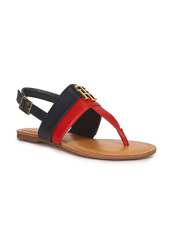 Red t strap online sandals