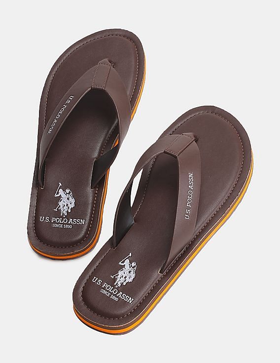 U.S. Polo Assn. V-Strap Brand Print Aldan Flip Flops