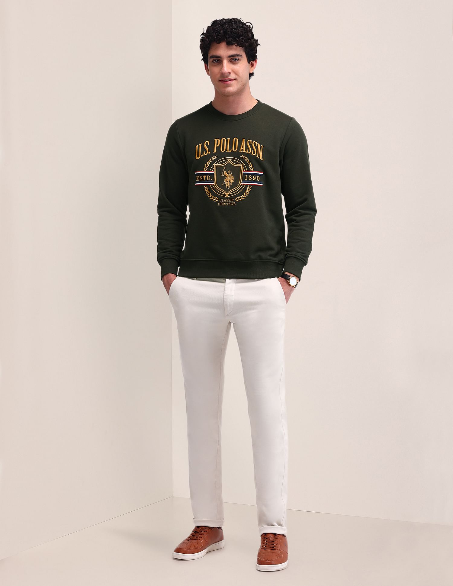 U.S. Polo Assn. Brand Printed Regular Fit Sweatshirt