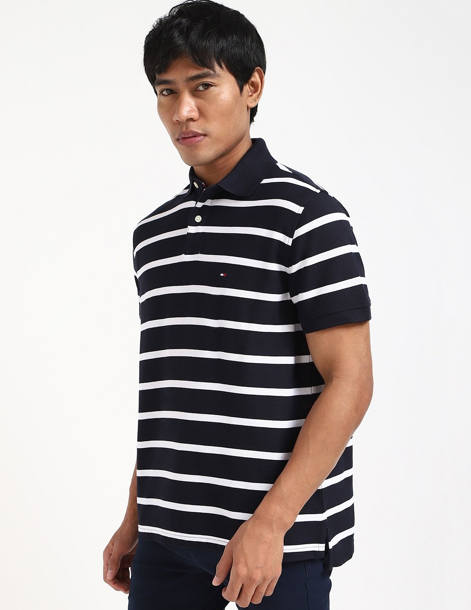 Tommy Hilfiger Striped Regular-Fit Cotton Polo Shirt