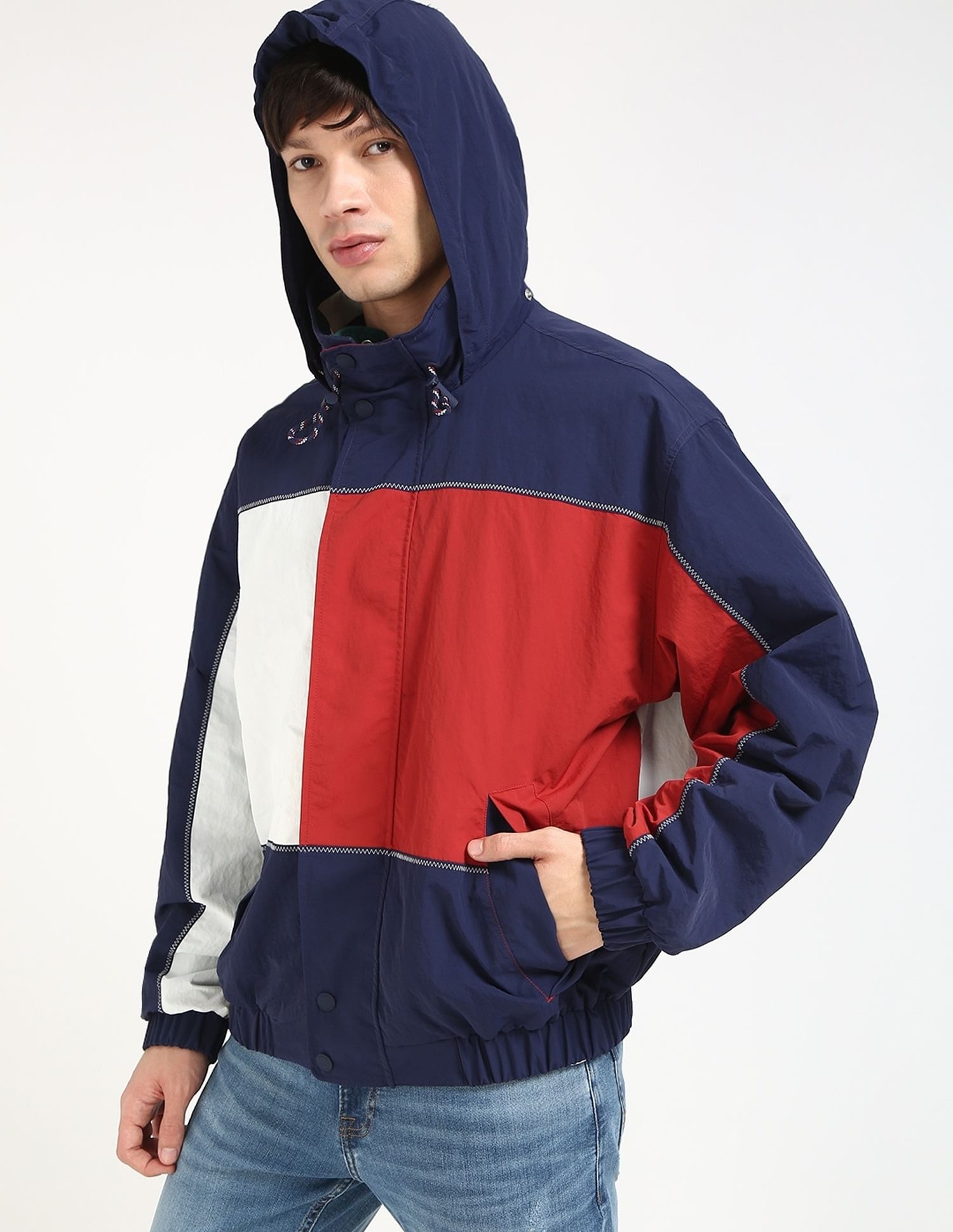 Denim Jacket Colorblock Tommy Hilfiger Jacket Mens Tommy Hilfiger