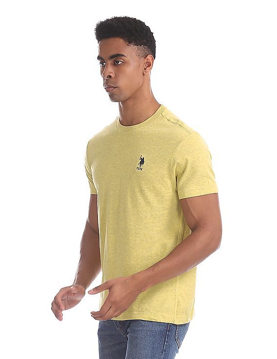 U.S. Polo Assn. Yellow Crew Neck Heathered T-Shirt