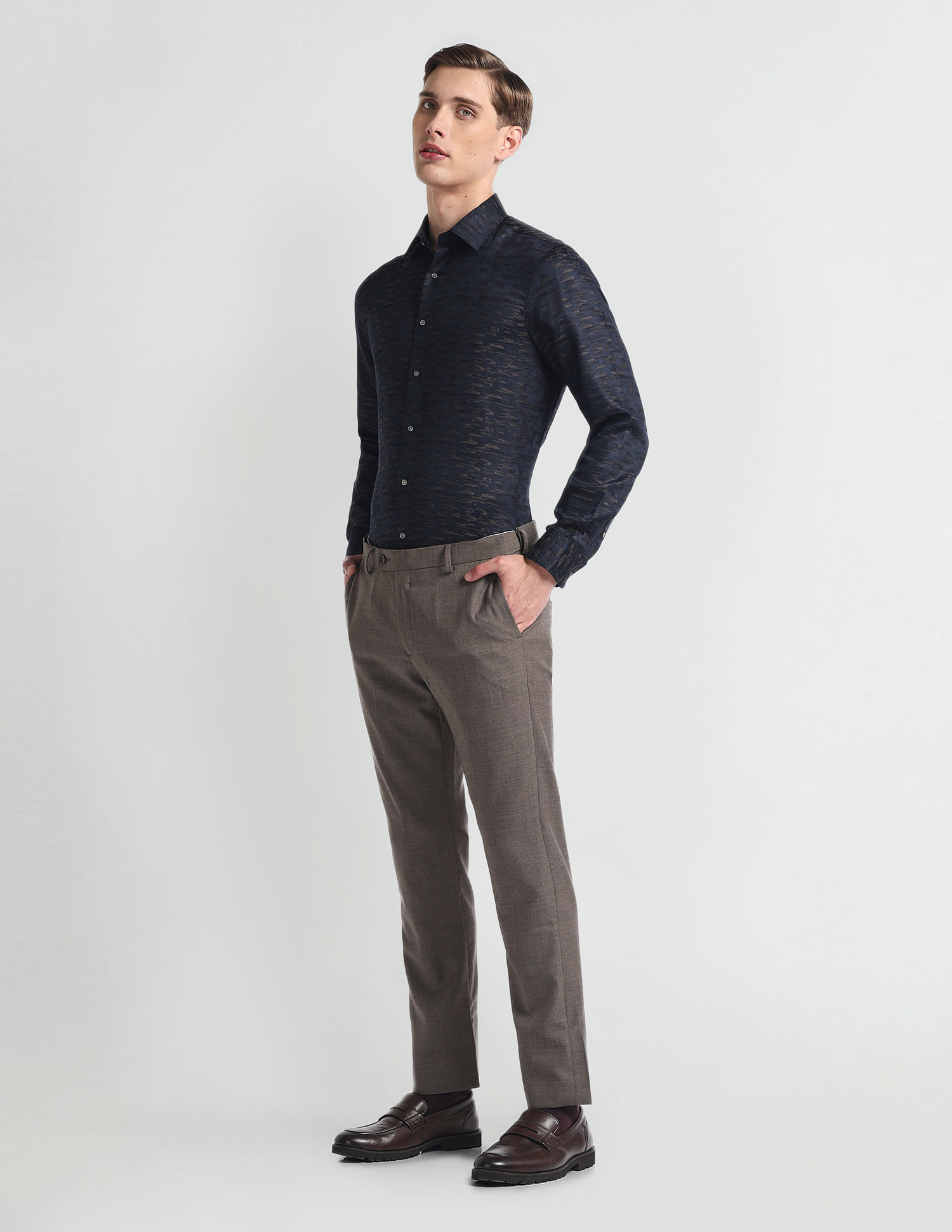 Arrow Abstract Patterned Sateen Shirt