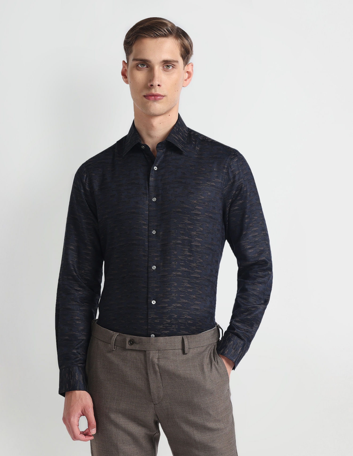 Arrow Abstract Patterned Sateen Shirt