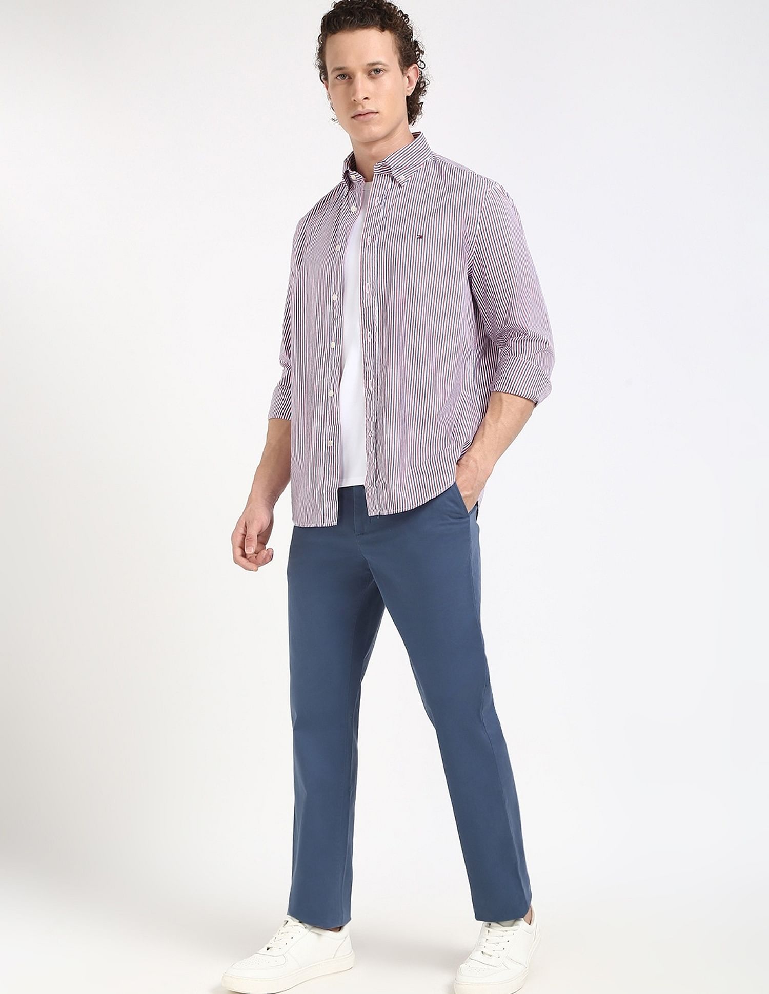 Tommy Hilfiger Striped Regular-Fit Poplin Woven Shirt
