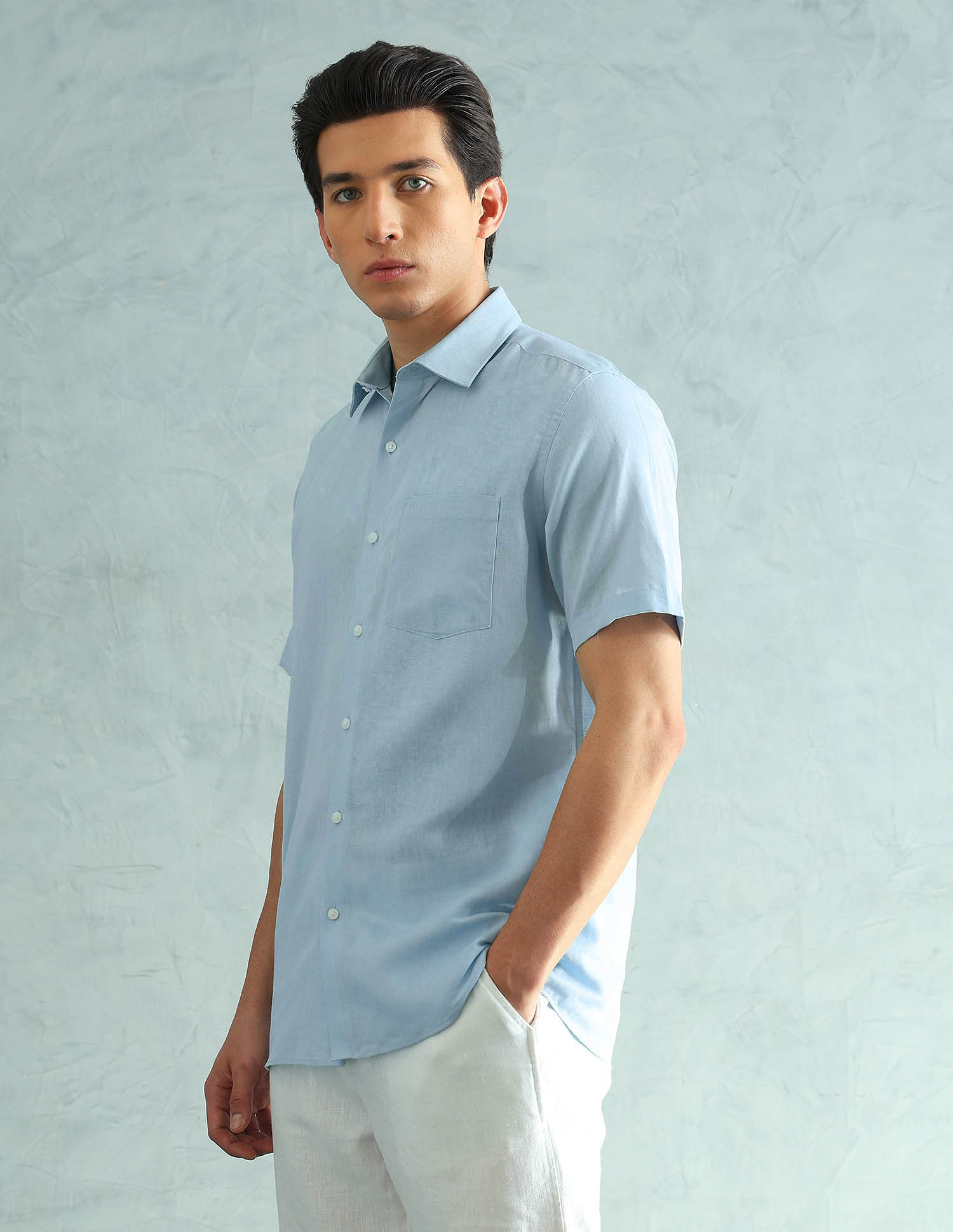 Arrow Cotton Linen Regular Fit Shirt