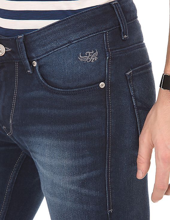 Flying Machine Whiskered Skinny Fit Jeans