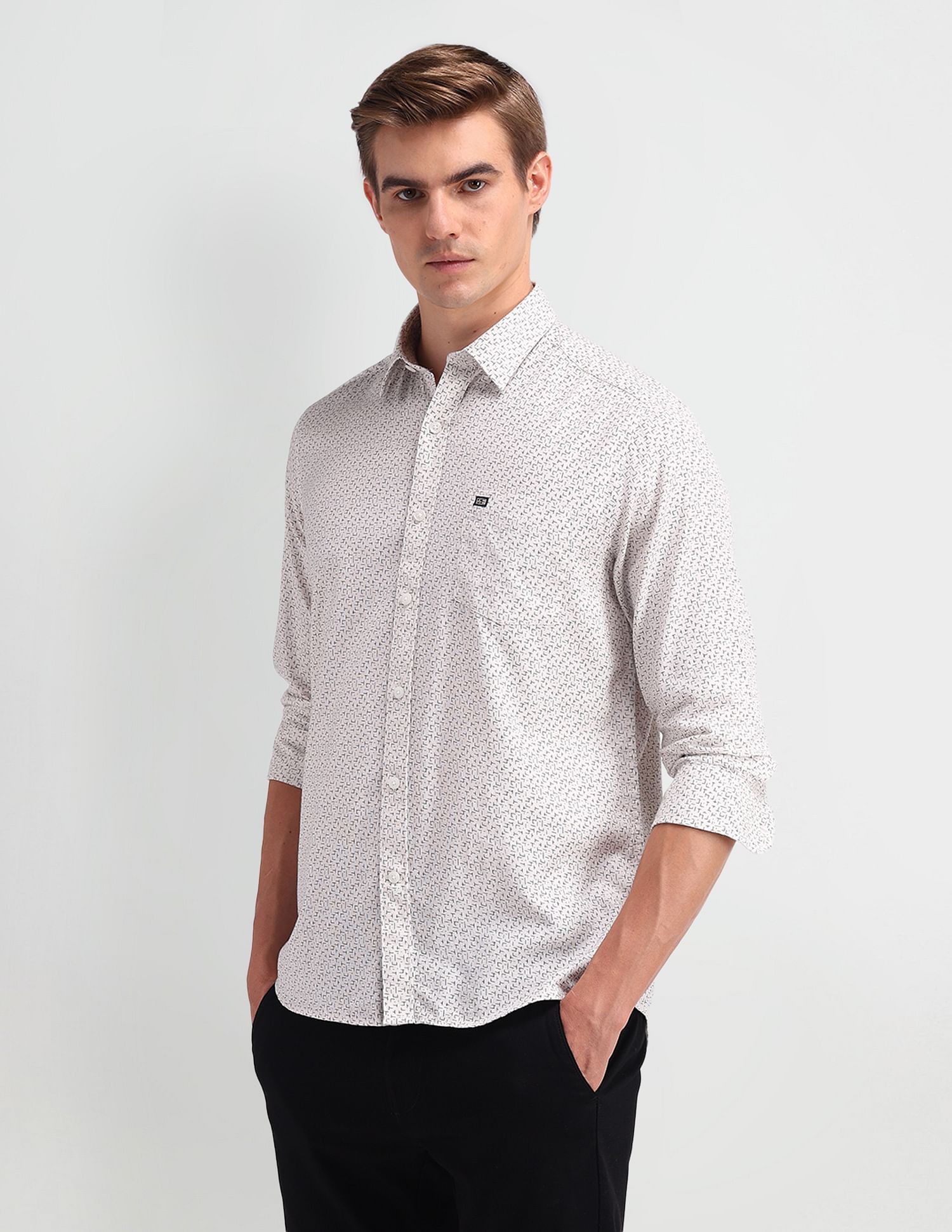 Arrow Sport Abstract Print Cotton Shirt