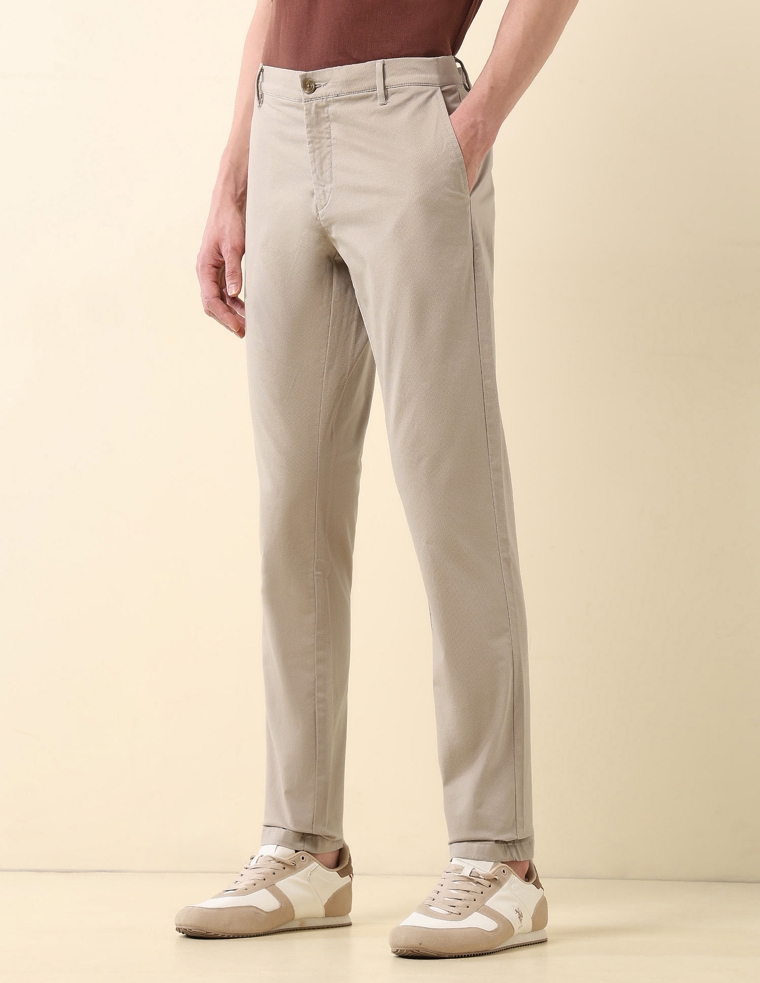 U.S. Polo Assn. Textured Austin Slim Fit Trousers