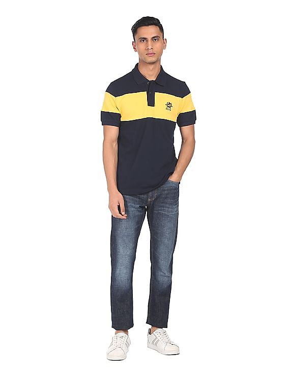 U.S. Polo Assn. Cotton Colour Block Polo Shirt
