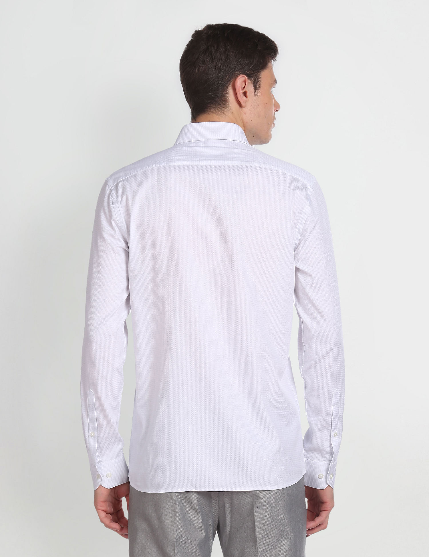 Arrow Self Design Manhattan Slim Fit Shirt