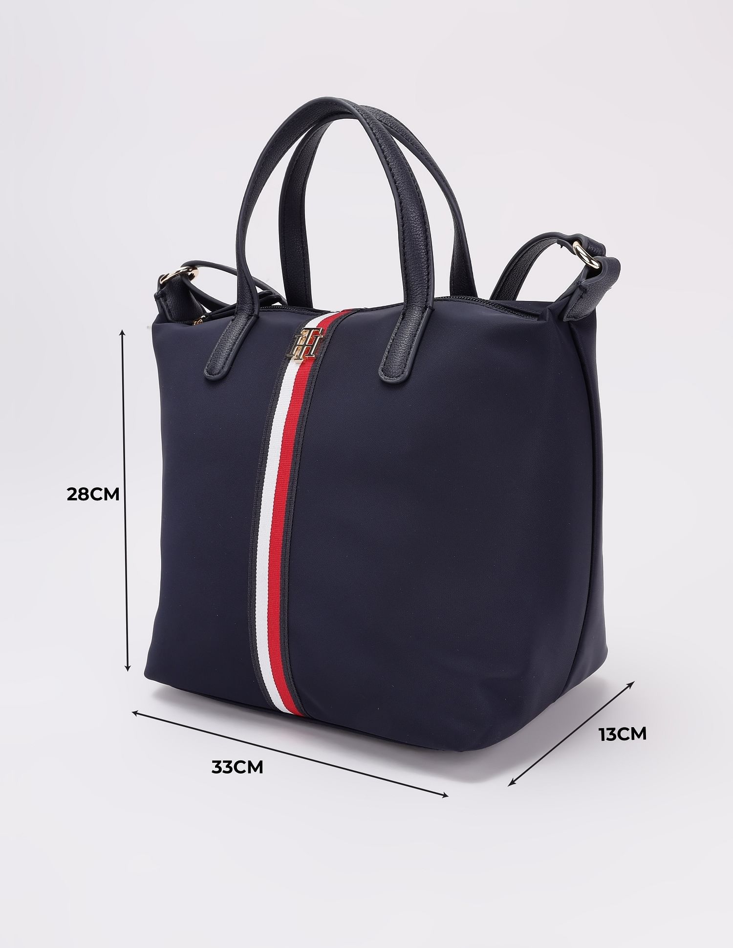 Tommy Hilfiger Solid Blue Nylon Handbag
