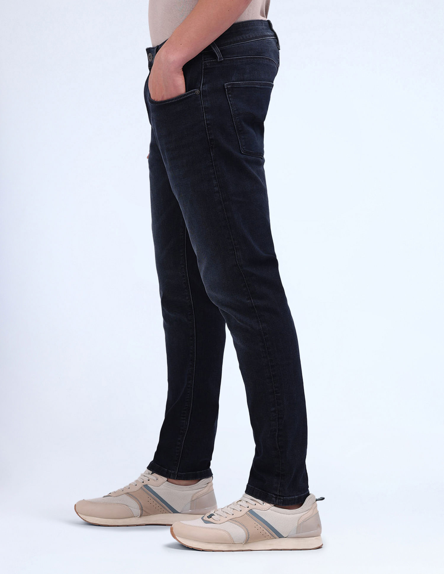 Flying Machine Slash Slim Tapered Fit Jeans