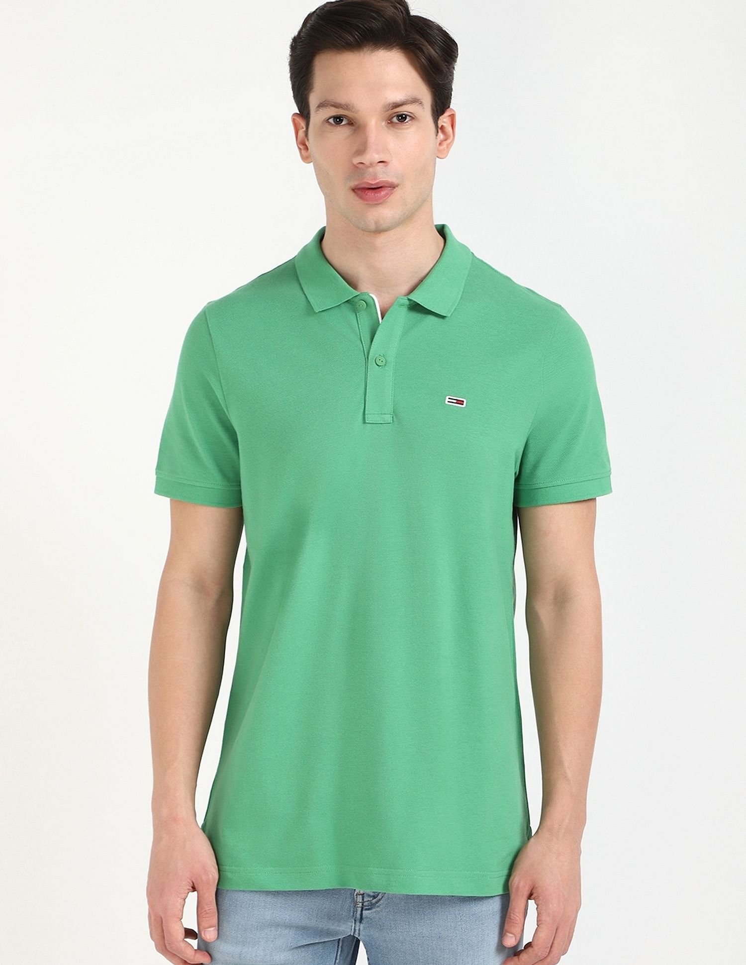 Tommy Hilfiger Solid Slim-Fit Cotton Polo Shirt