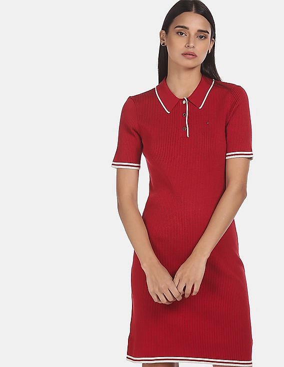 Tommy hilfiger red on sale polo dress