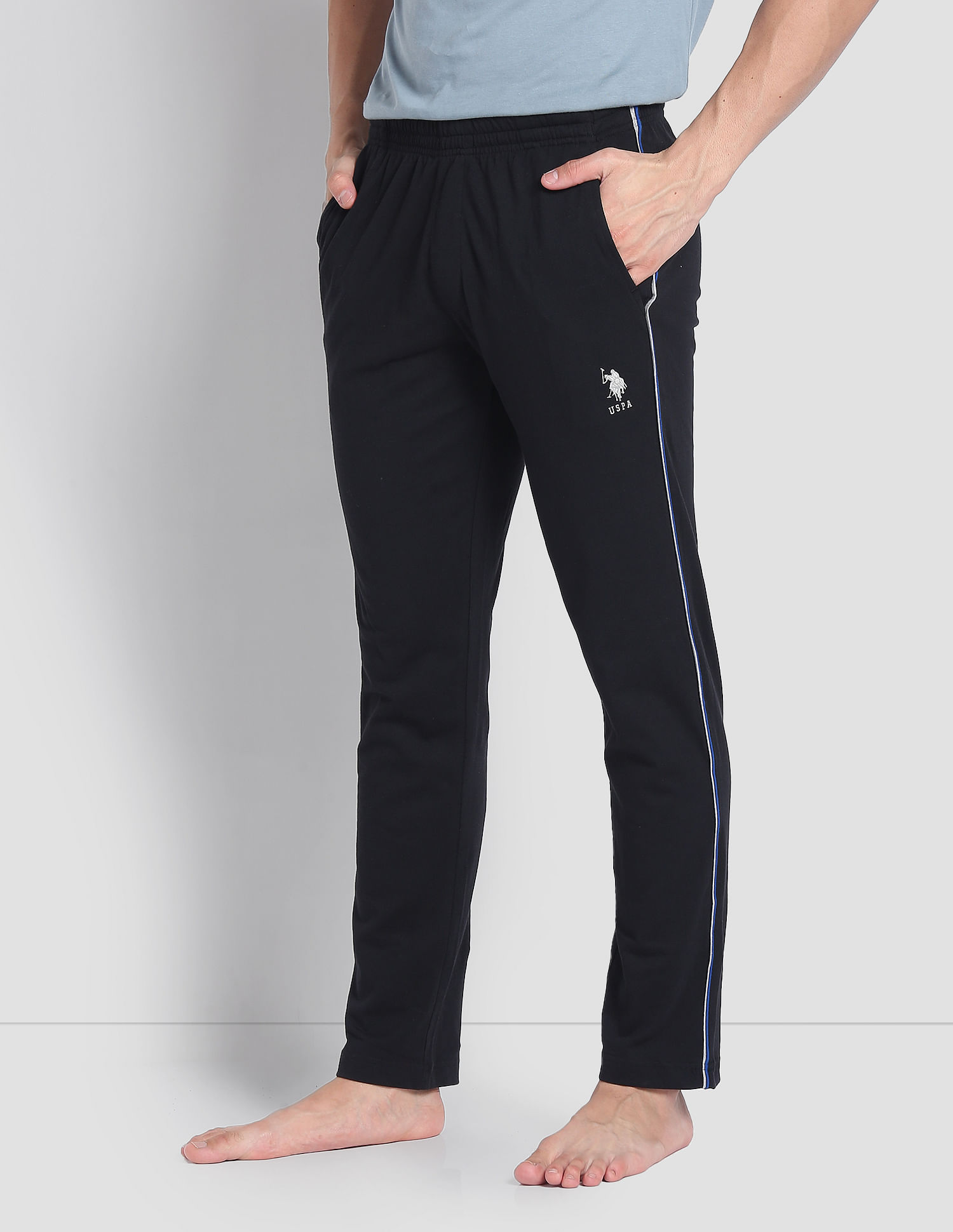 U.S. Polo Assn. Womens Script Logo Super Soft Lounge Pajama Pants Plus Size  Navy 1-X-Large at Amazon Women's Clothing store