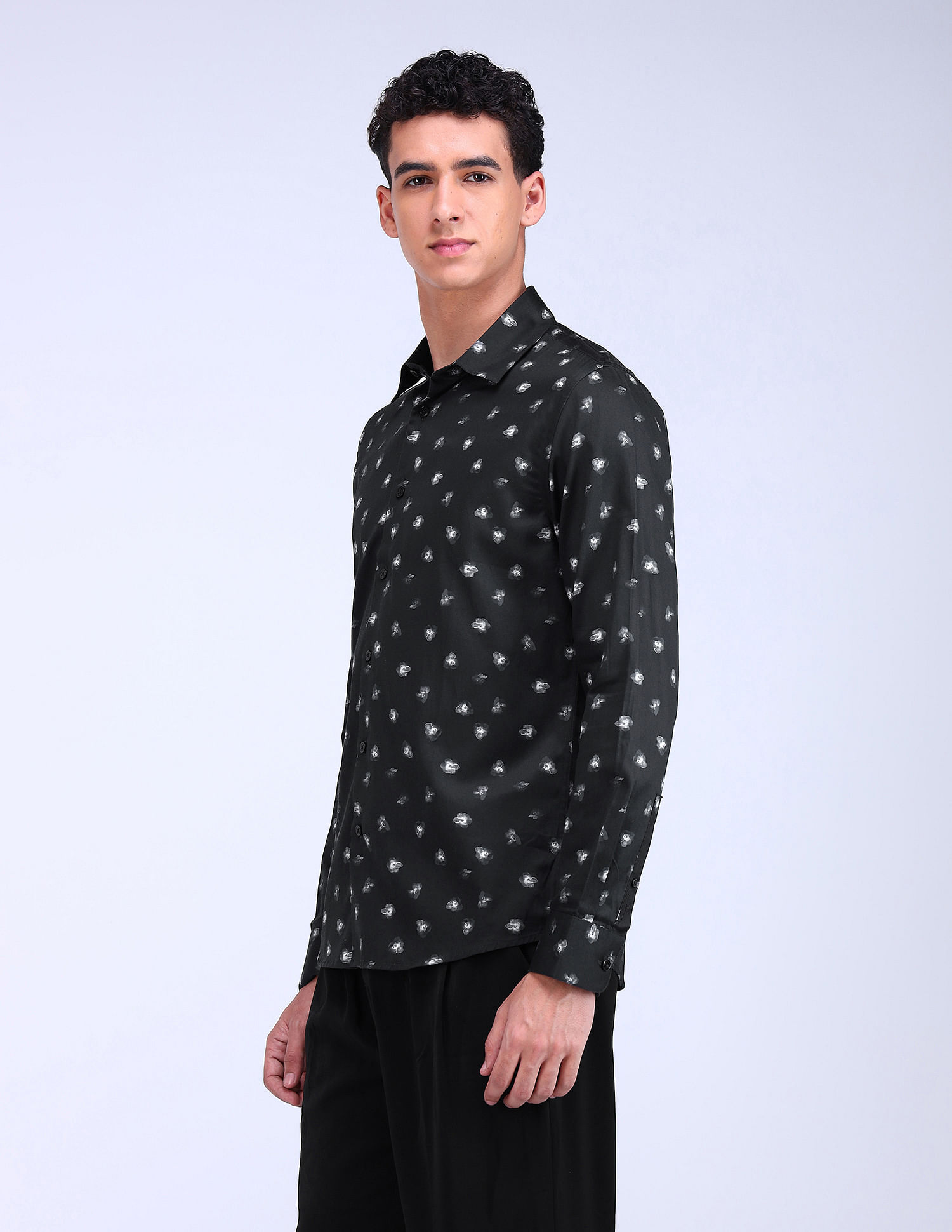 Flying Machine F-Lite Digital Print Sateen Shirt