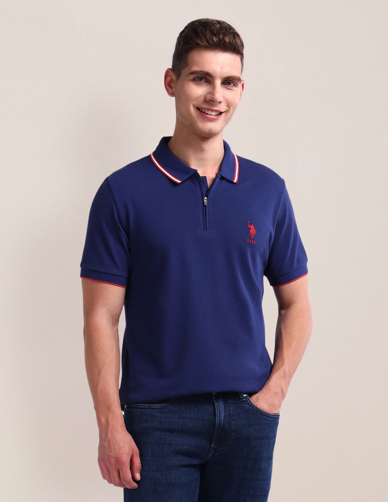 U.S. Polo Assn. Pure Cotton Solid Polo Shirt