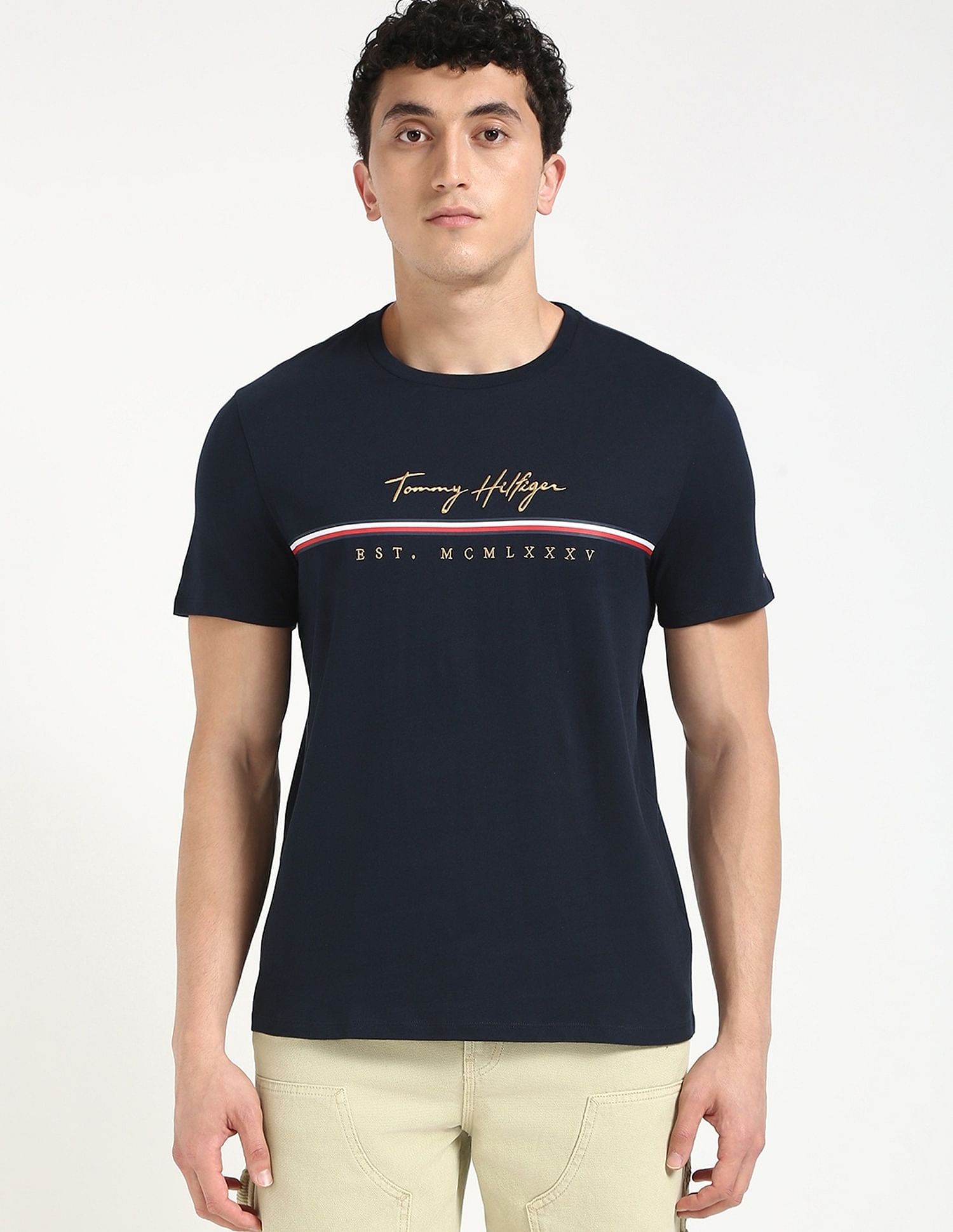 Tommy Hilfiger Embroidered Logo Regular-Fit Cotton T-Shirt
