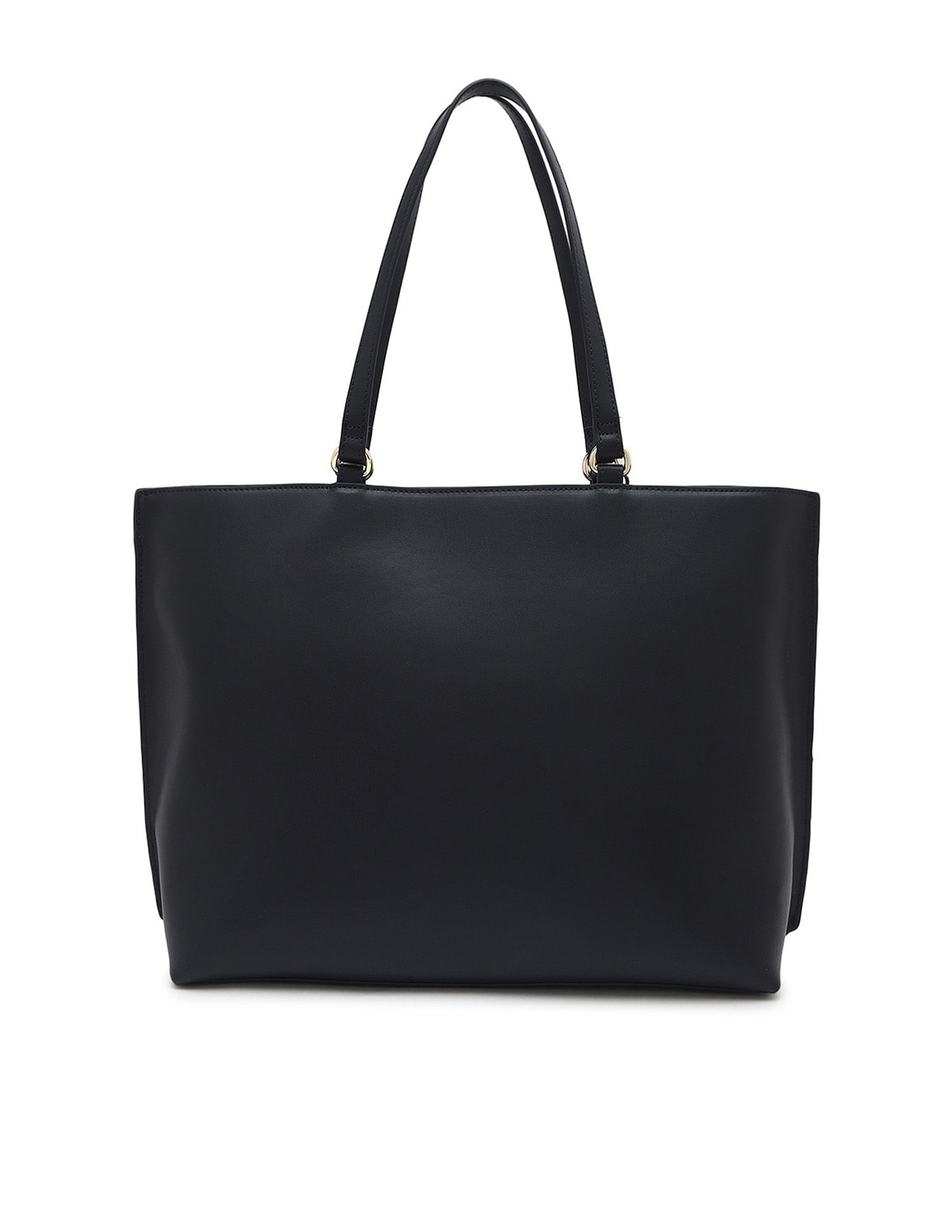 Tommy Hilfiger Solid Blue Pu Tote Bag