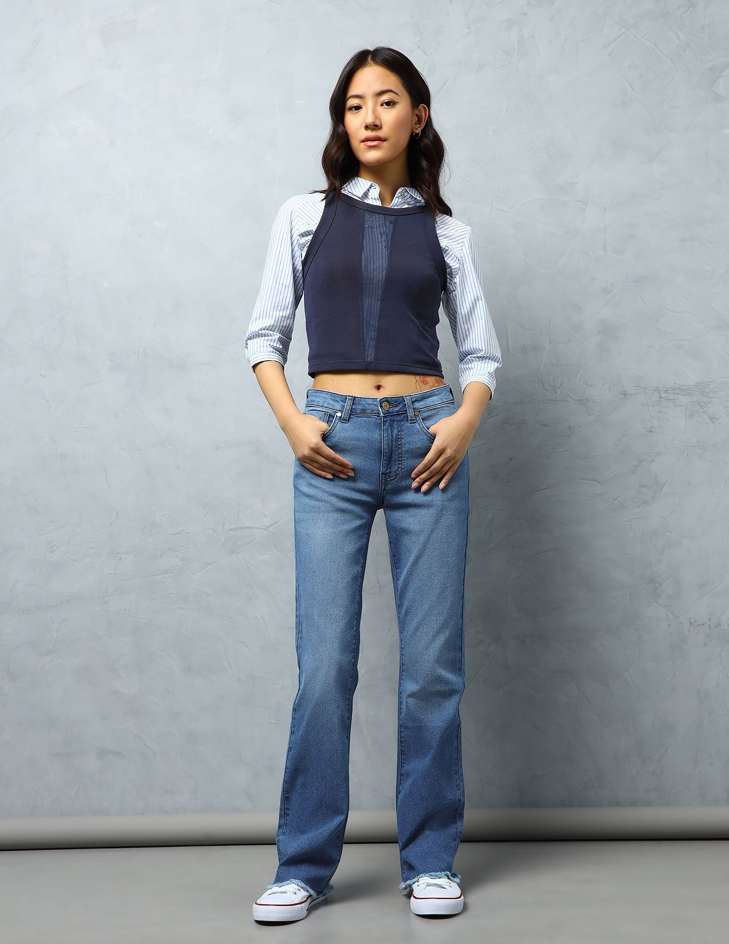 Flying Machine Women Mid Rise Bootcut Jeans