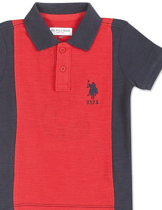U.S. Polo Assn. Kids Boys Embroidered Colour Block Polo Shirt