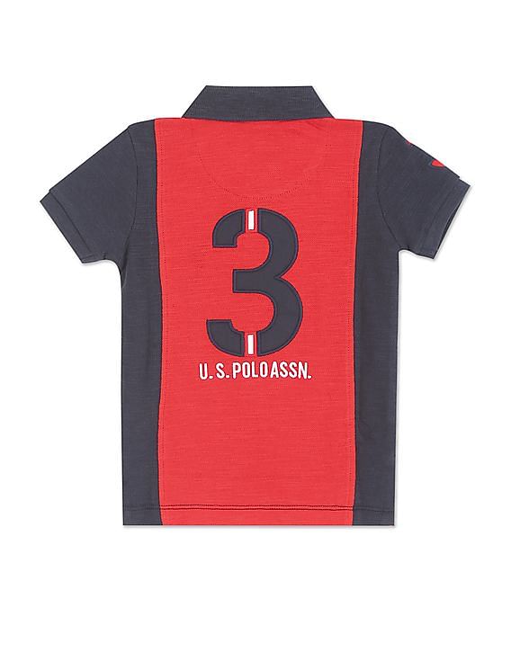 U.S. Polo Assn. Kids Boys Embroidered Colour Block Polo Shirt