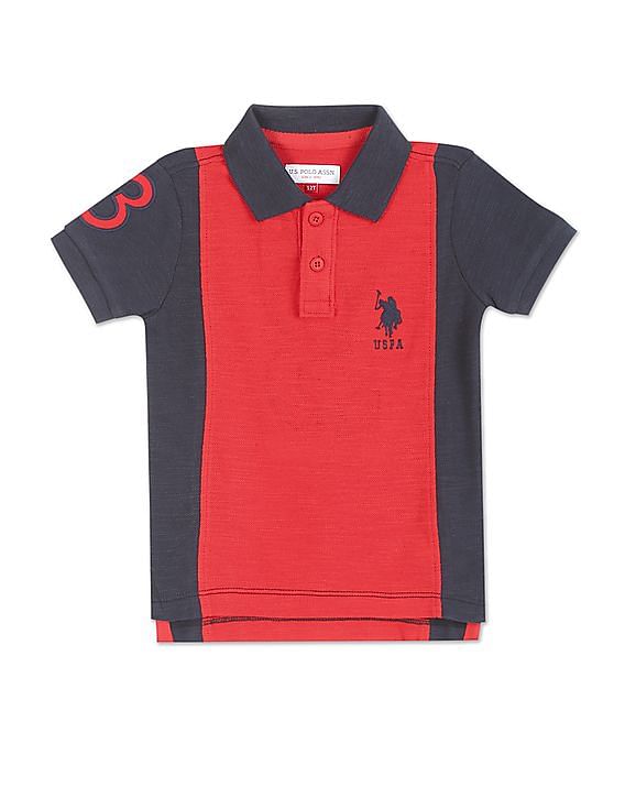 U.S. Polo Assn. Kids Boys Embroidered Colour Block Polo Shirt