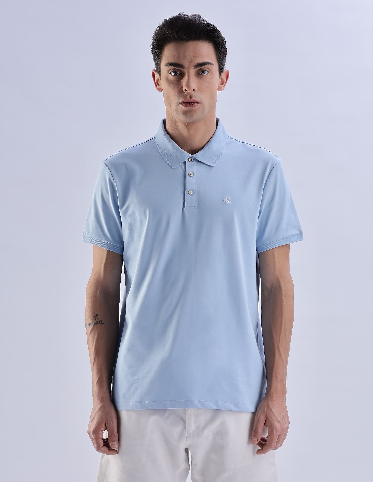 Calvin Klein Jeans Regular-Fit Solid Cotton Polo Shirt
