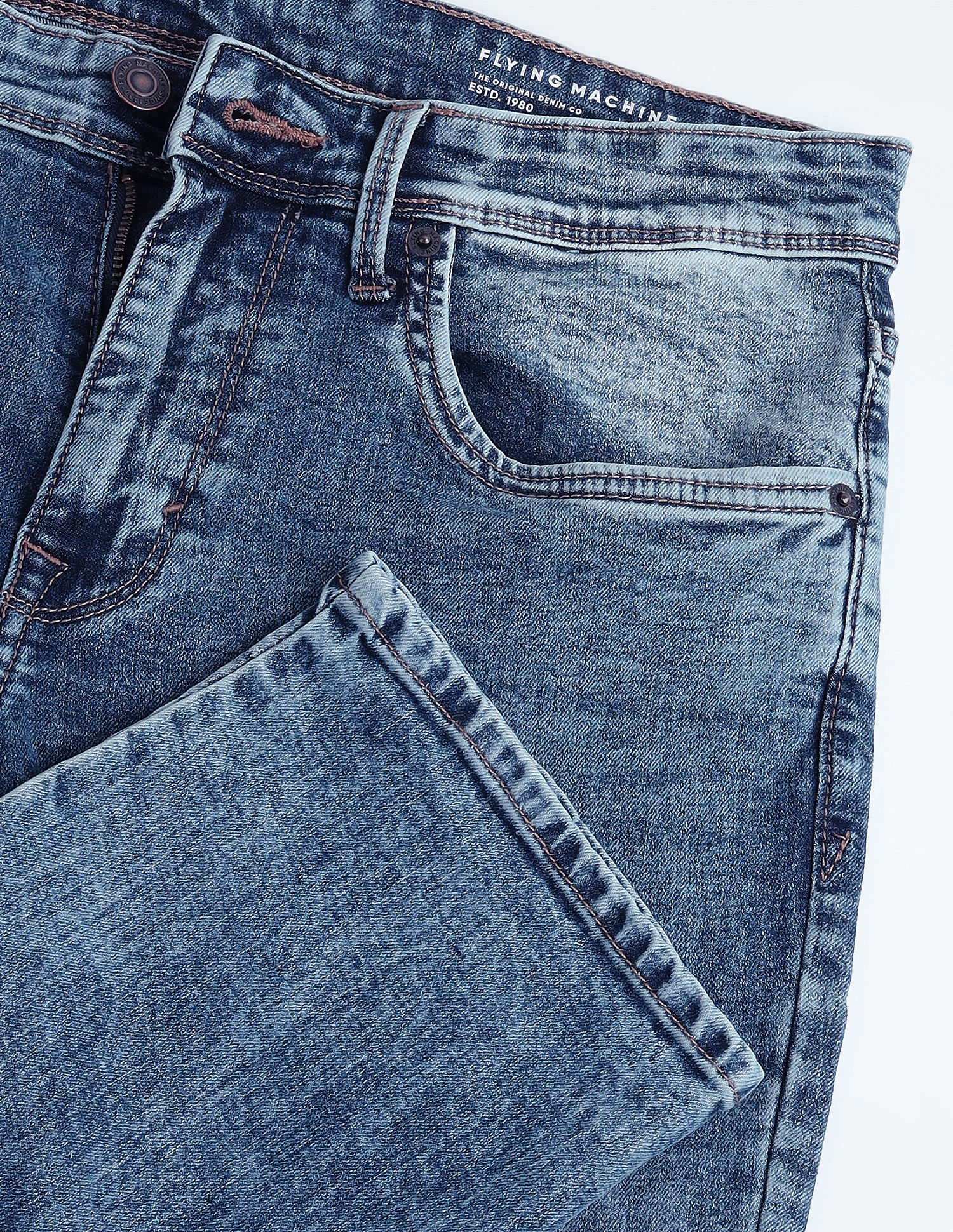 Flying Machine Freddie Slim Straight Mid Rise Jeans