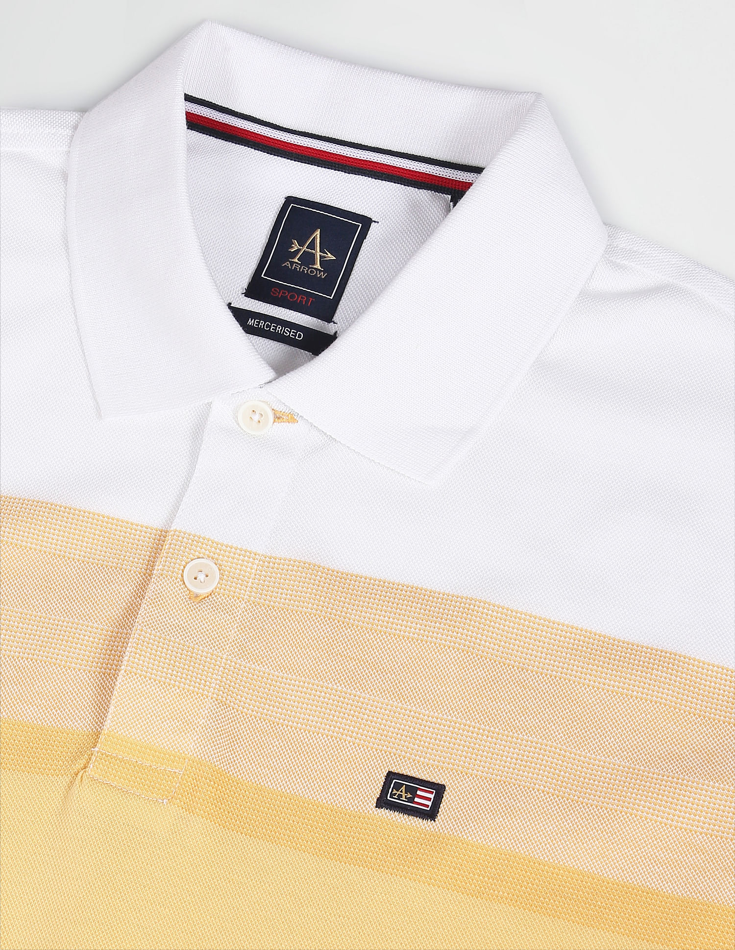 Arrow Sports Jacquard Colour Block Polo Shirt
