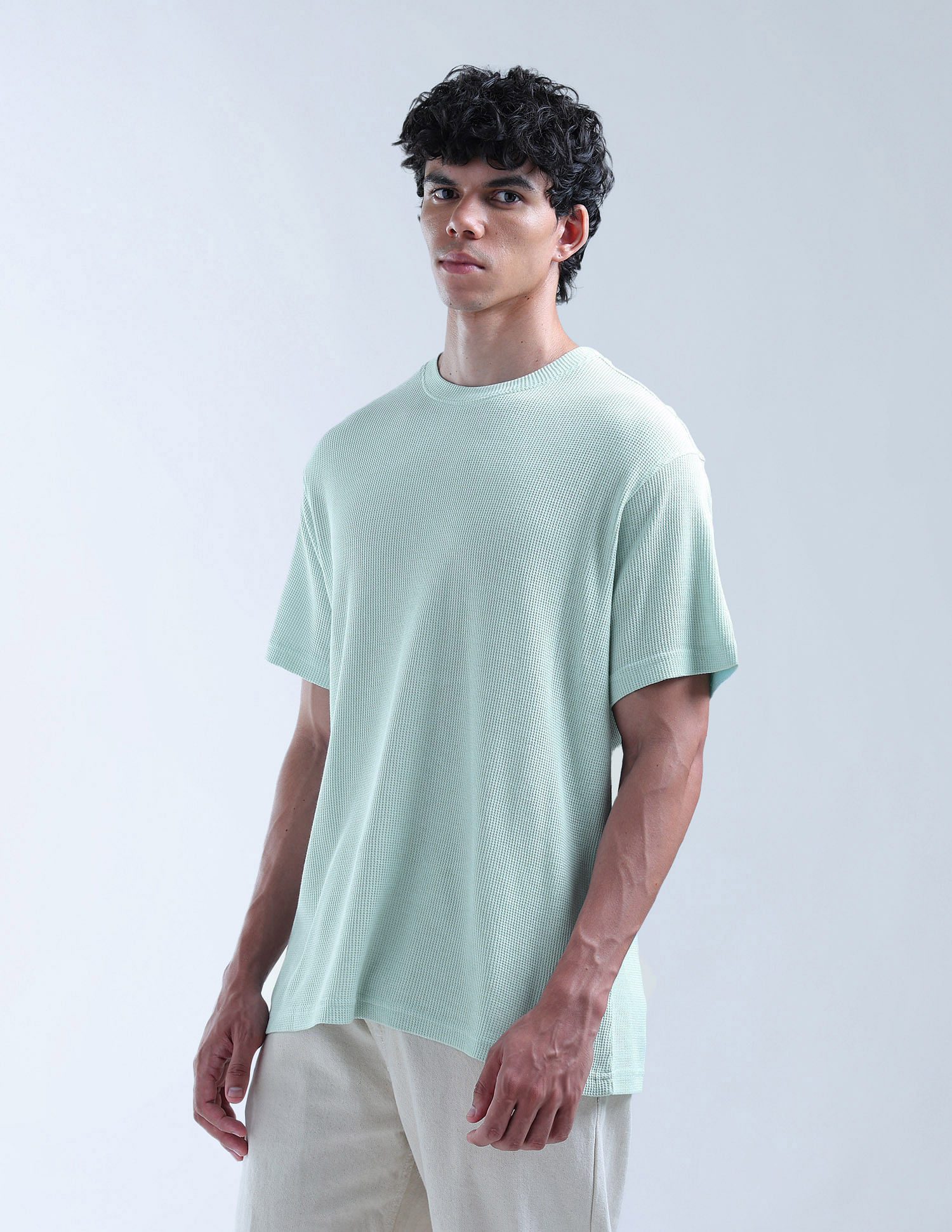 Flying Machine Textured Relaxed Fit Digitopia T-Shirt
