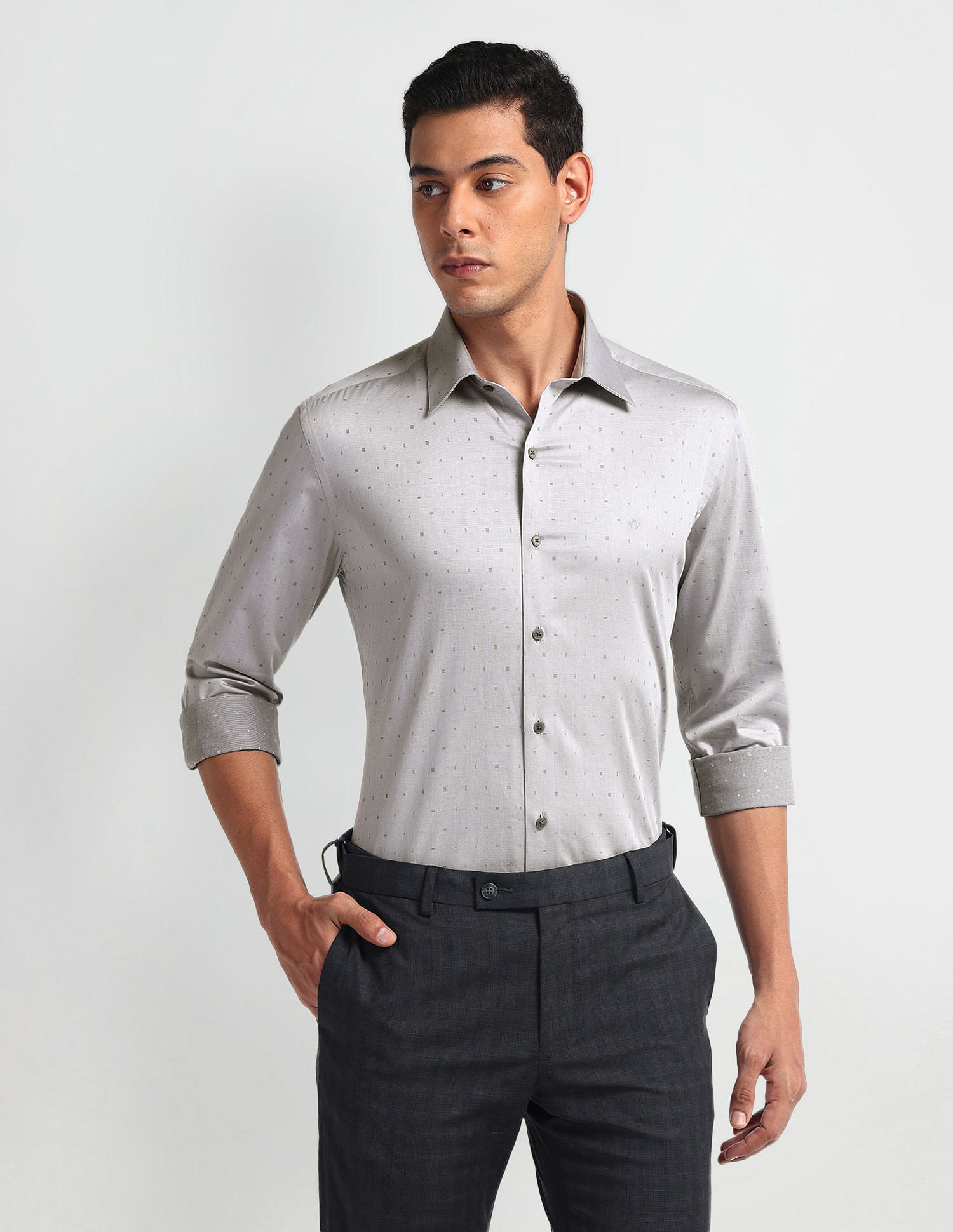 Arrow Newyork Geometric Print Slim Fit Shirt