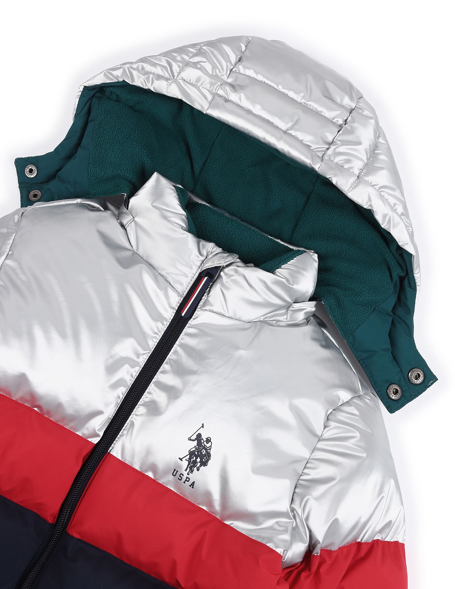 Buy U.S. Polo Assn. Kids Boys Colour Blocked Hooded Jacket Buy U.S. Polo Assn. Kids Boys Colour Blocked Hooded Jacket