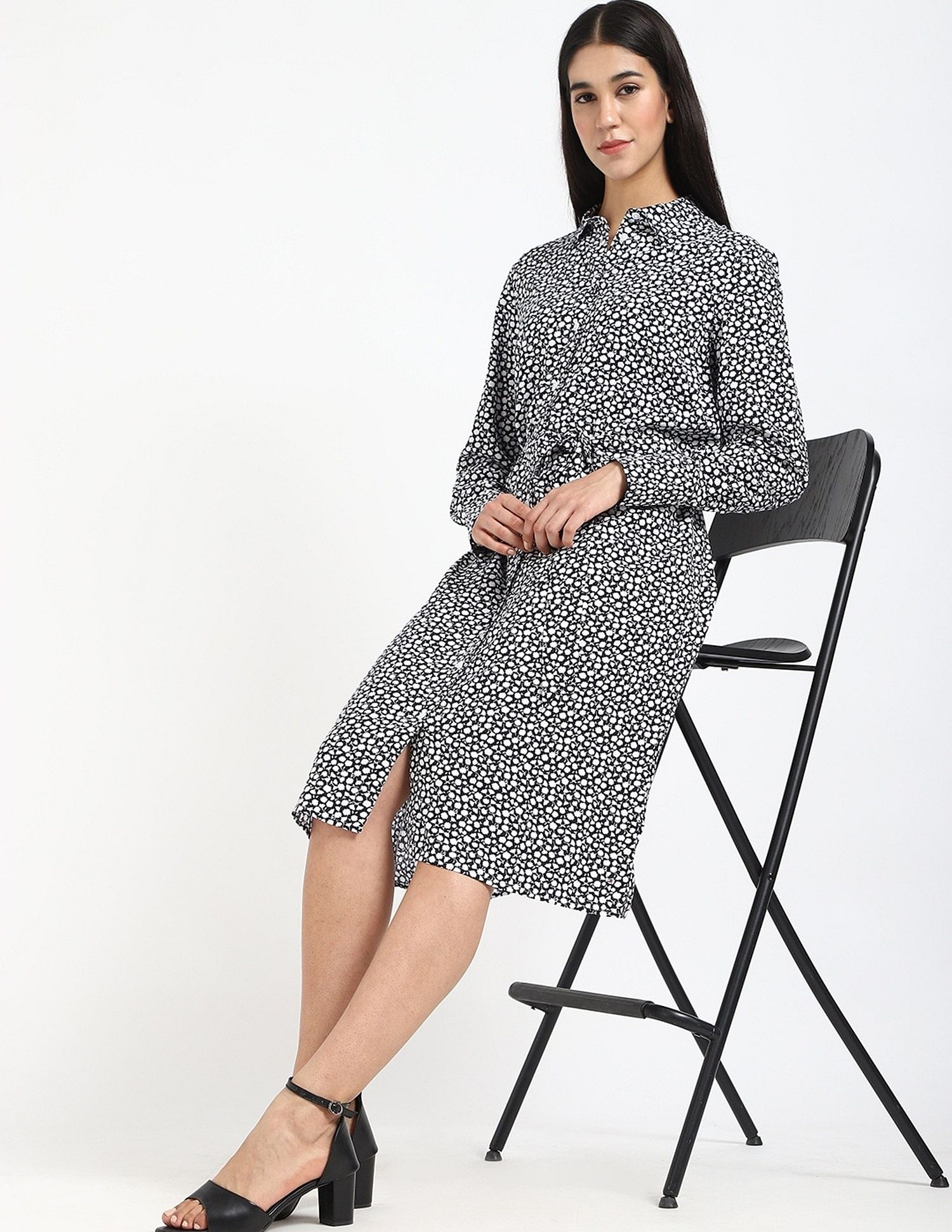 Tommy Hilfiger Viscose Spread Collar Shirt Dress