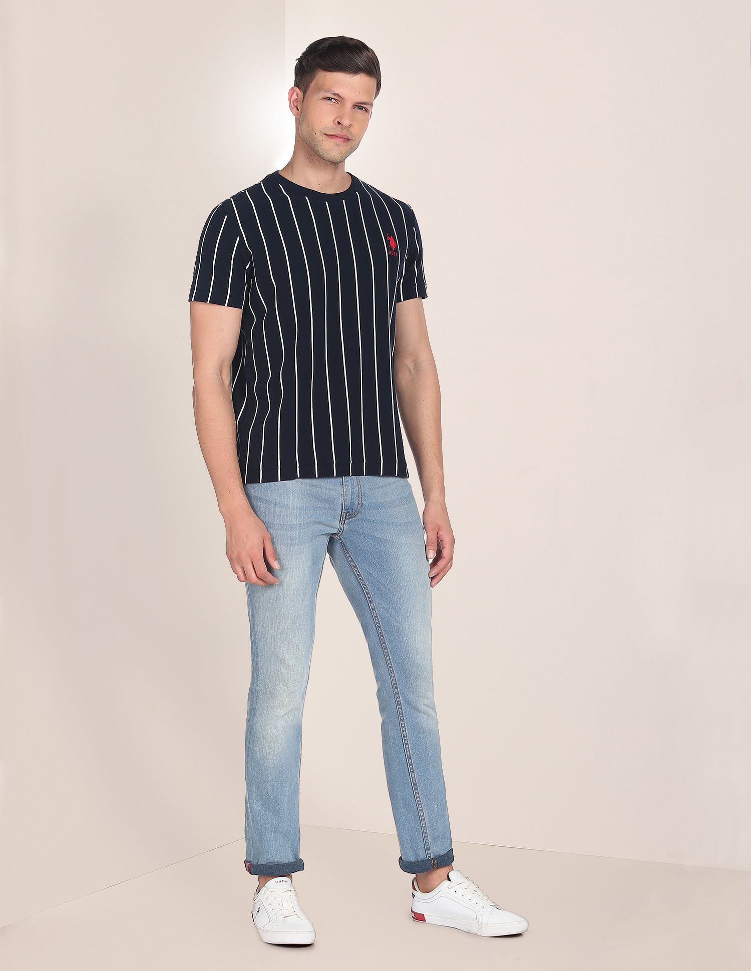 U.S. Polo Assn. Vertical Stripe Cotton T-Shirt