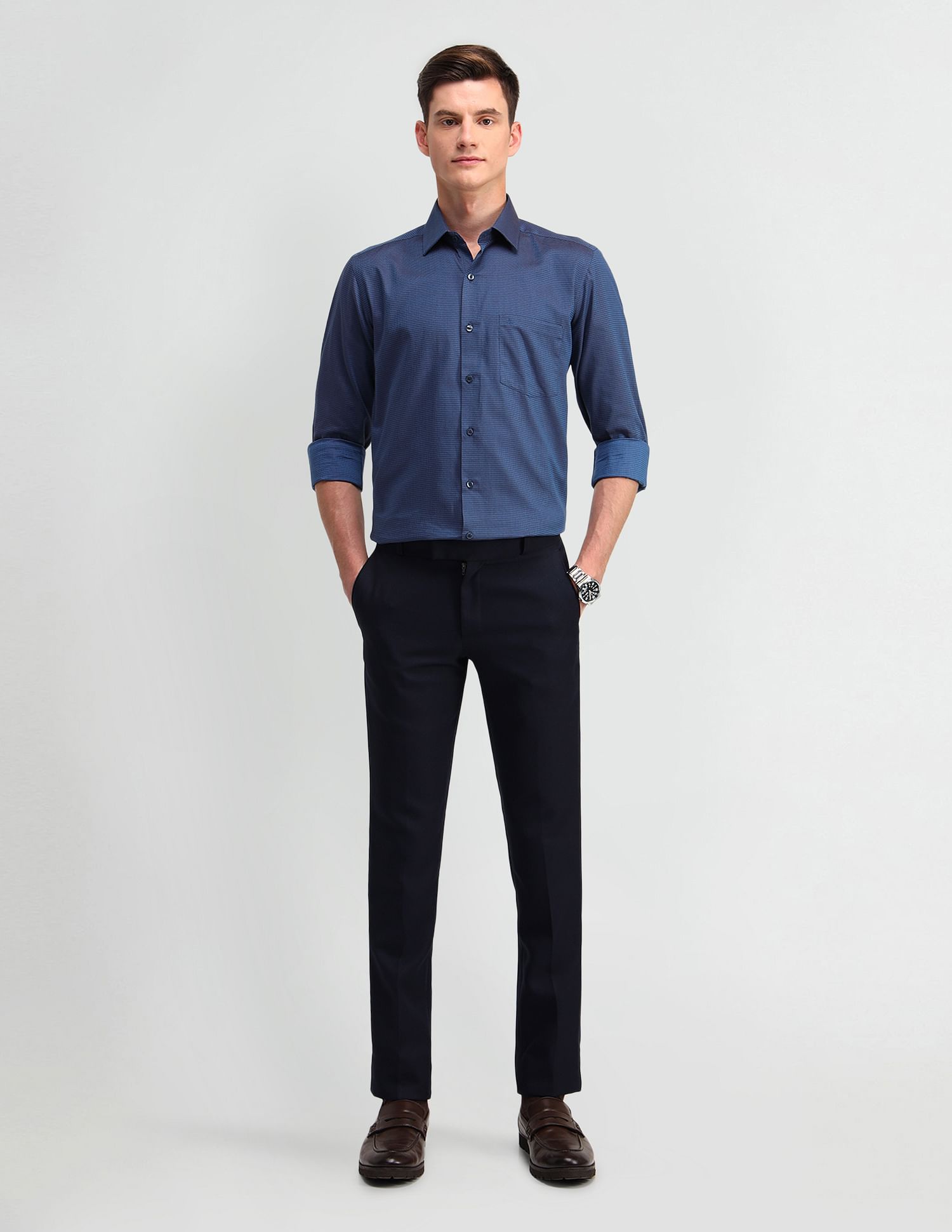 Arrow Dobby Geometric Printed Shirt