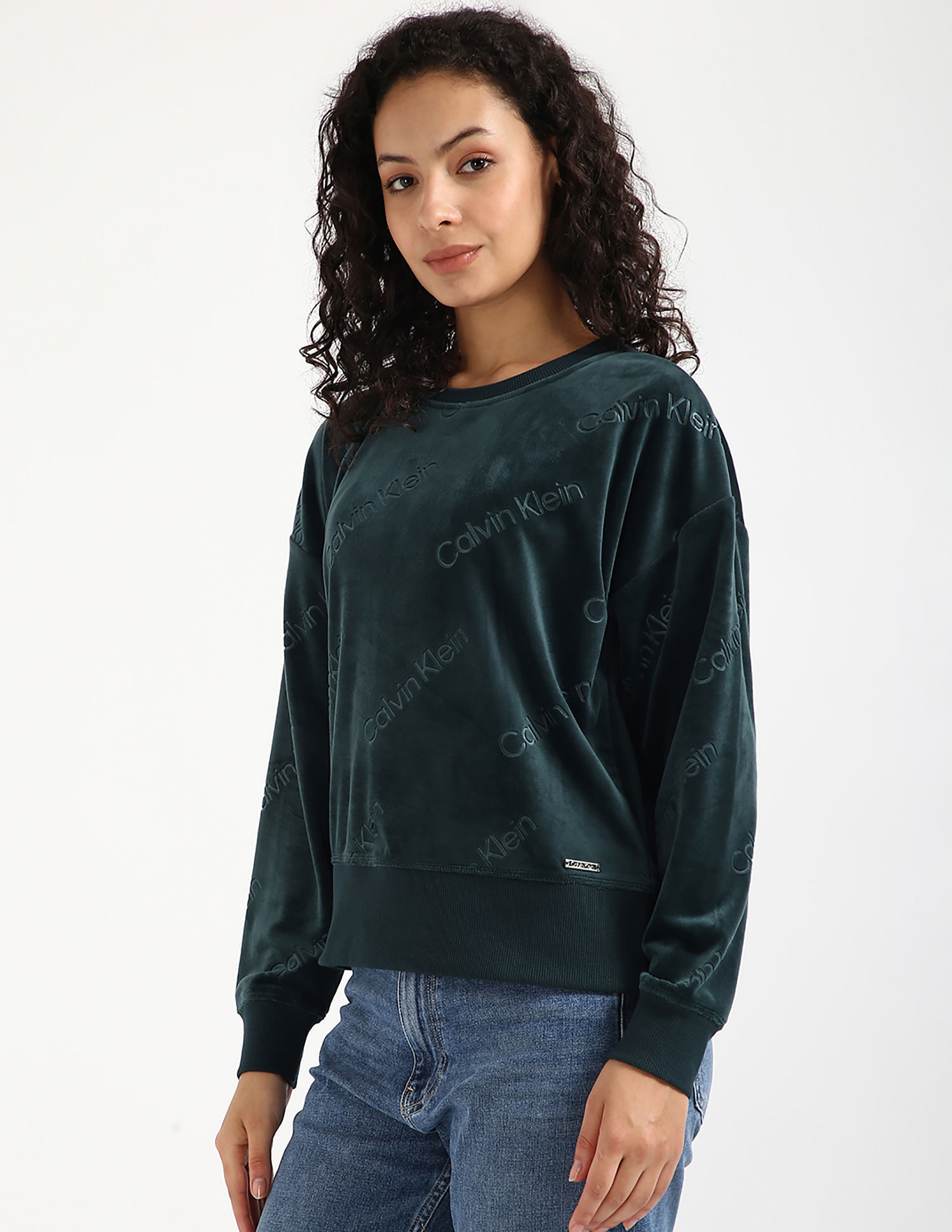 Calvin Klein Monogram Print Crew Neck Sweatshirt