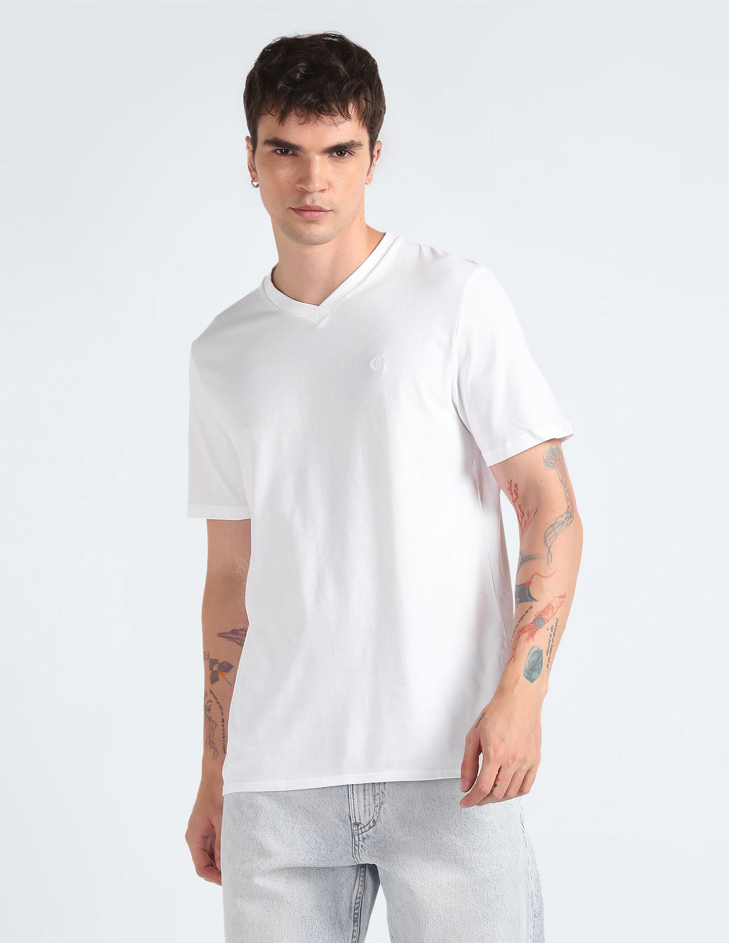 Calvin Klein Smooth Cotton Solid T-Shirt