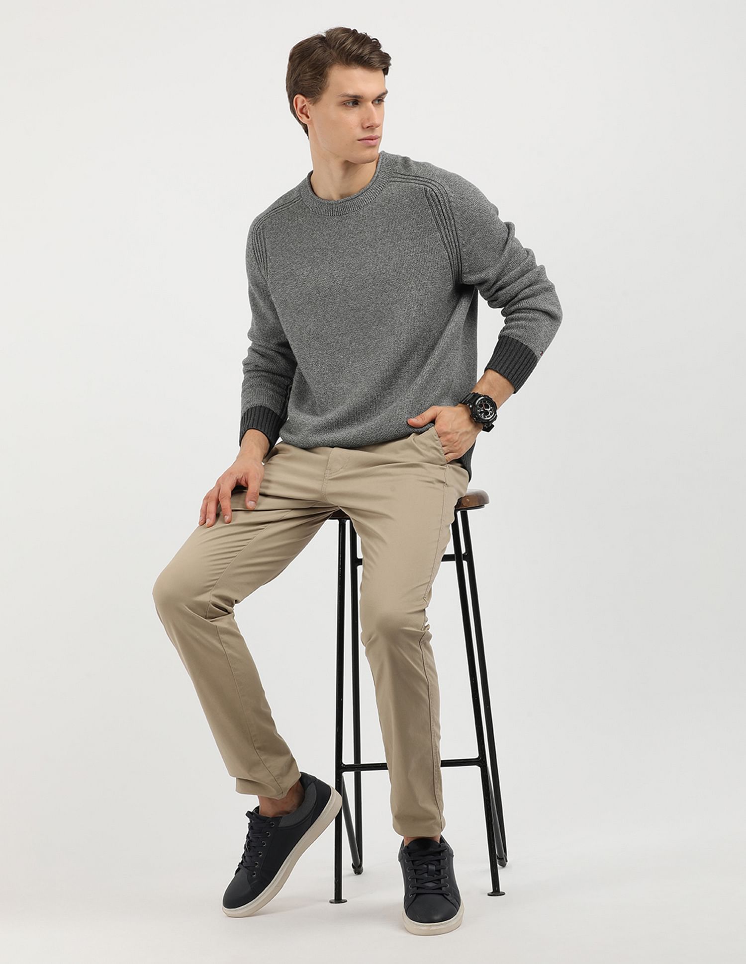 Tommy Hilfiger Mouline Fisherman Crew Neck Sweater