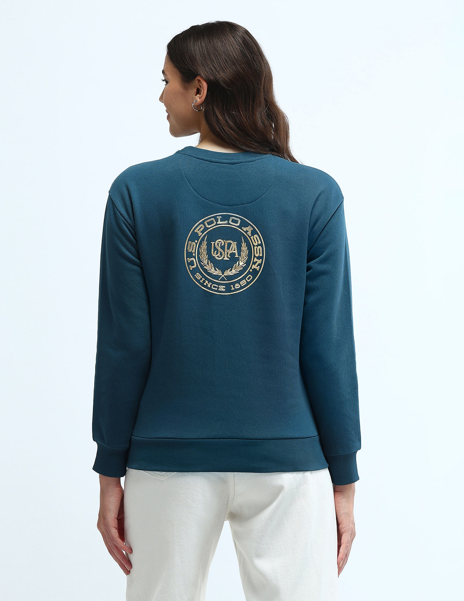 U.S. Polo Assn. Women Hd Print Regular Fit Sweatshirt