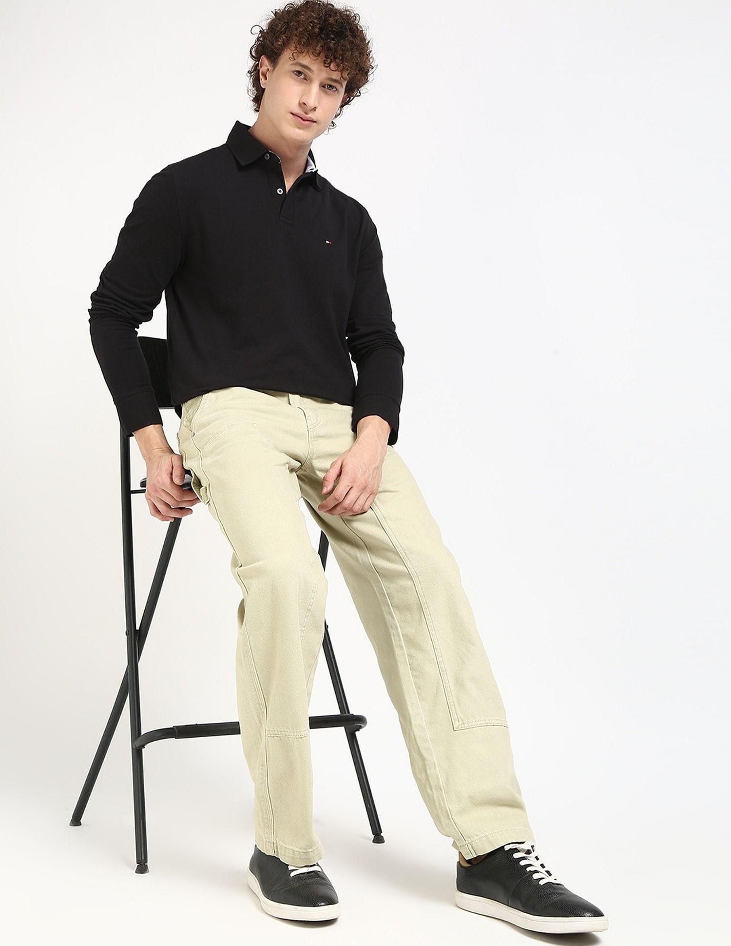 Tommy Hilfiger Regular-Fit Solid Mid Rise Trouser