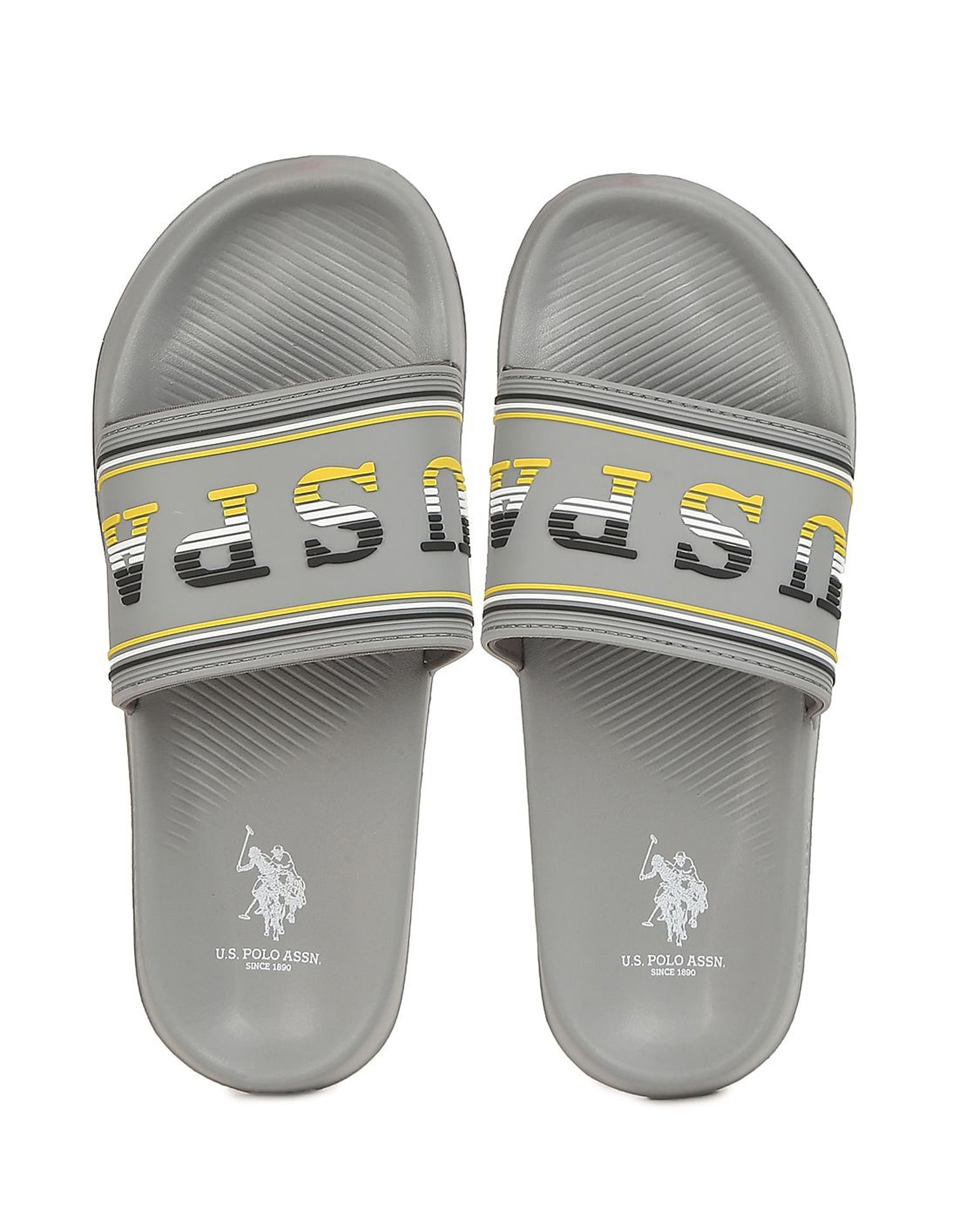 U.S. Polo Assn. Men Embossed Logo Non-Skid Lightweight Nordin Slides