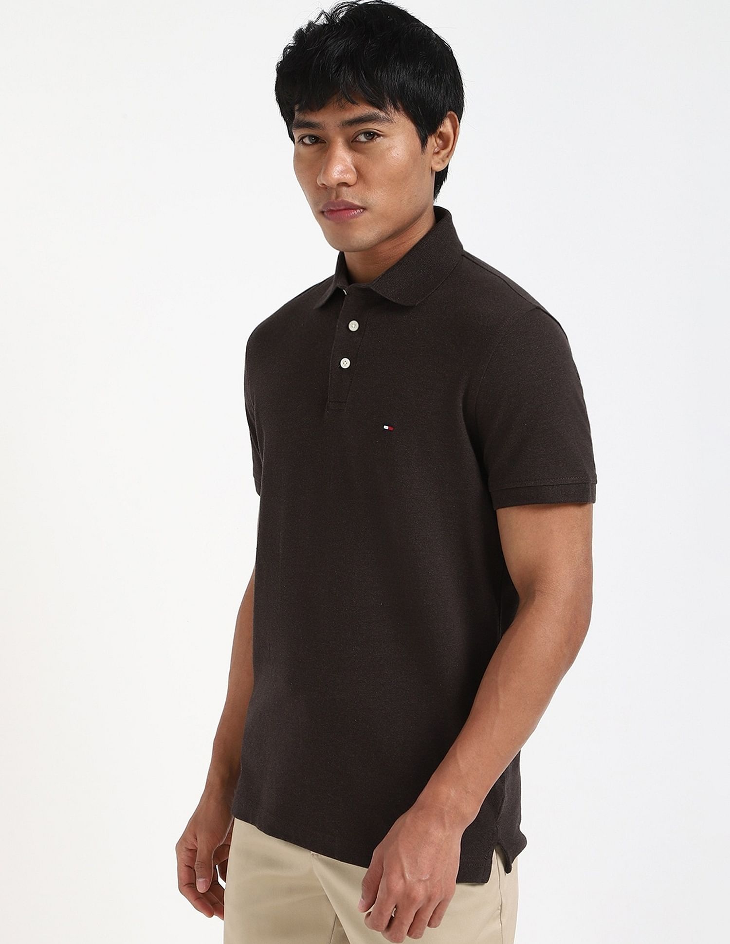 Tommy Hilfiger Solid Slim-Fit Cotton Polo Shirt