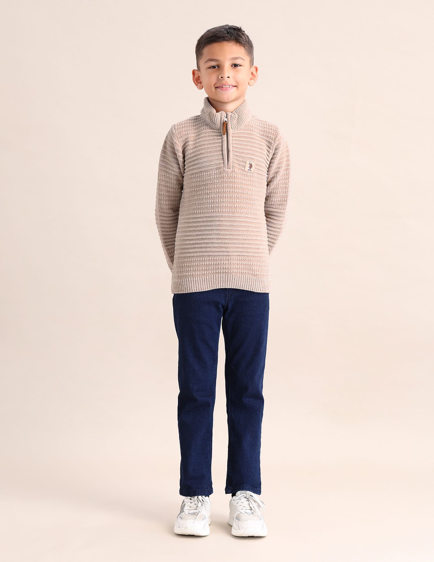 U.S. Polo Assn. Kids Boys Patterned Knit Sweater